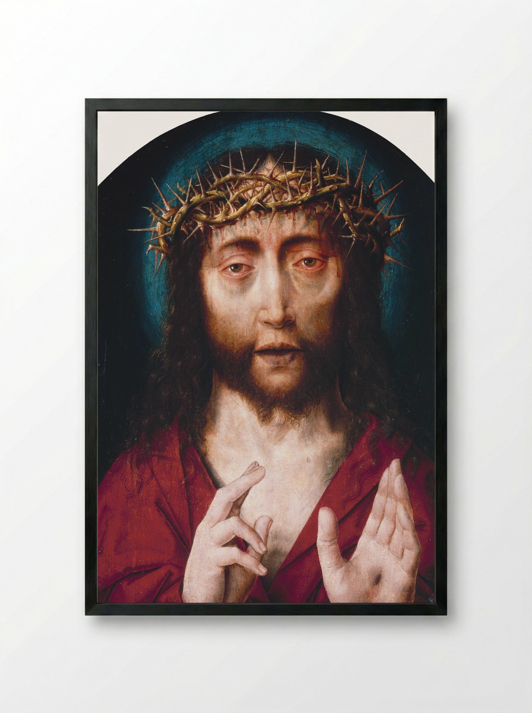The Man of Sorrows - Aelbert Bouts - Framed Print Black