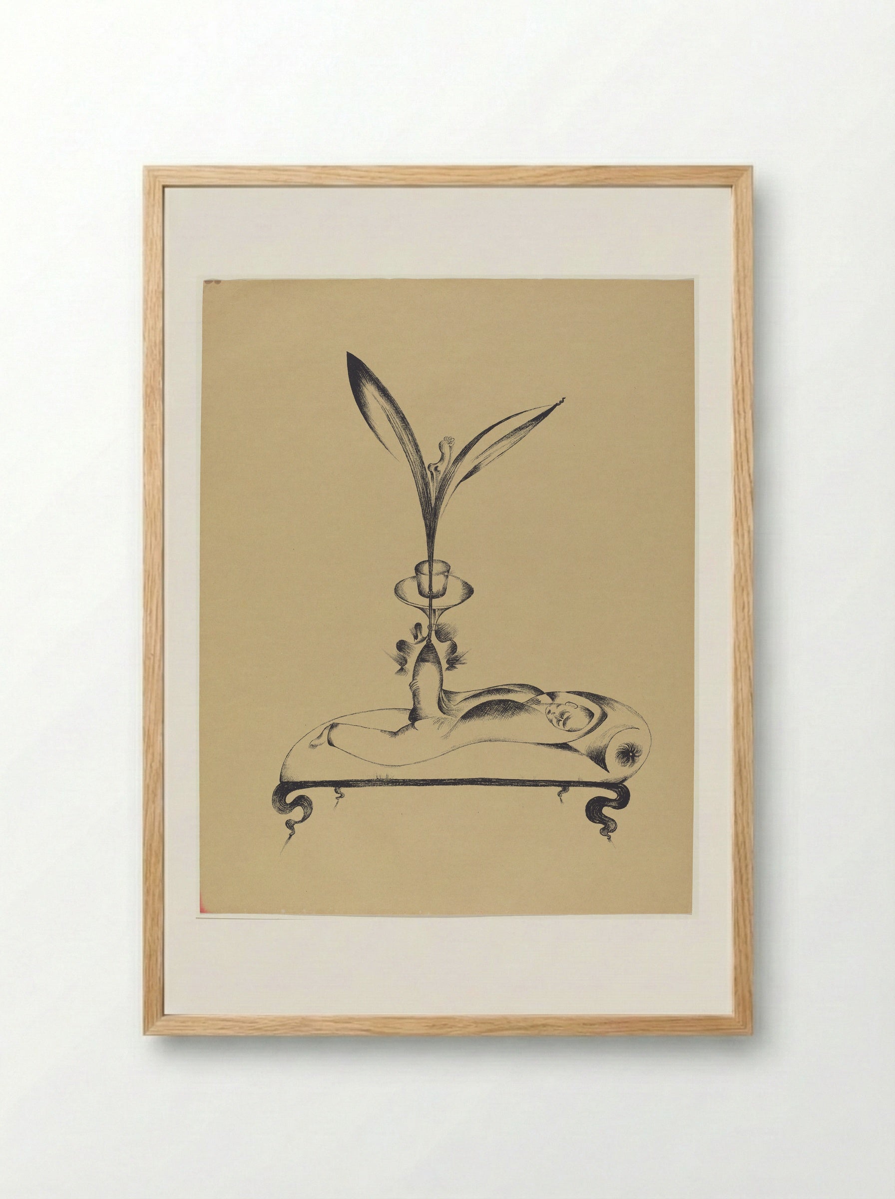 The Man with the Wooden Leg Dreams - Heinrich Hoerle - Framed Print Wood