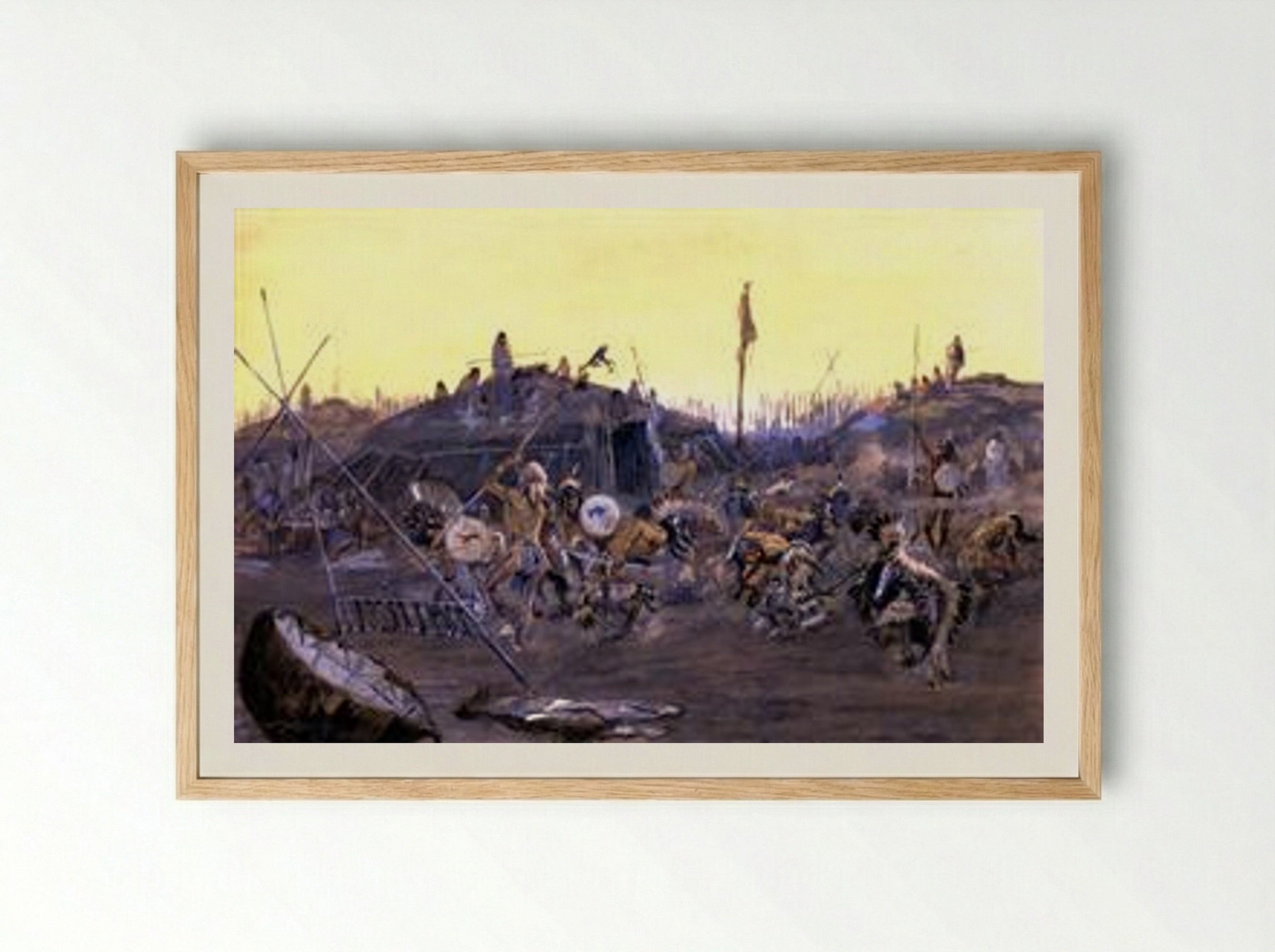 The Mandan Dance - Charles M. Russell - Framed Print Wood