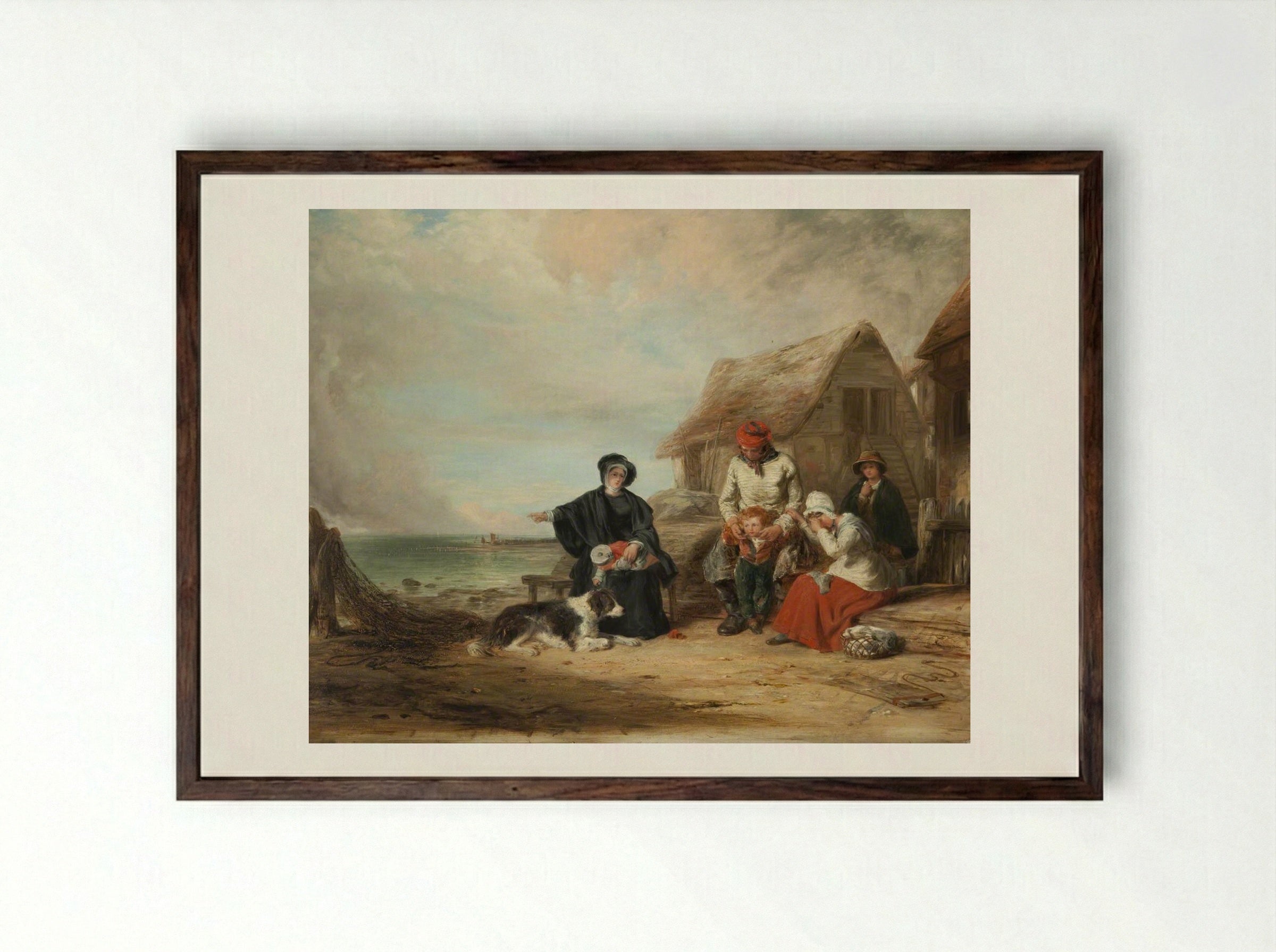 The Mariner's Widow - William Collins - Framed Print Dark Wood