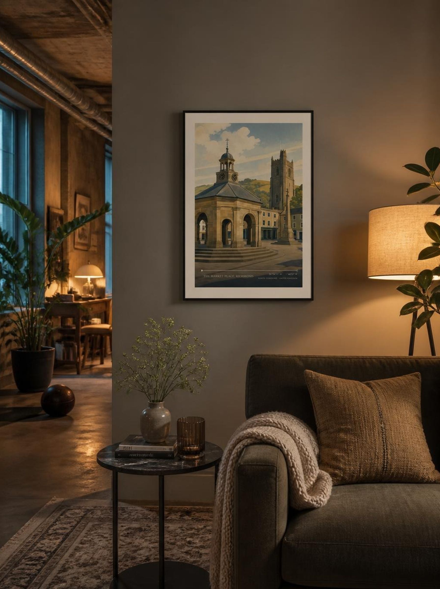 The Market Place, Richmond North Yorkshire United Kingdom Travel Poster - Lifestyle