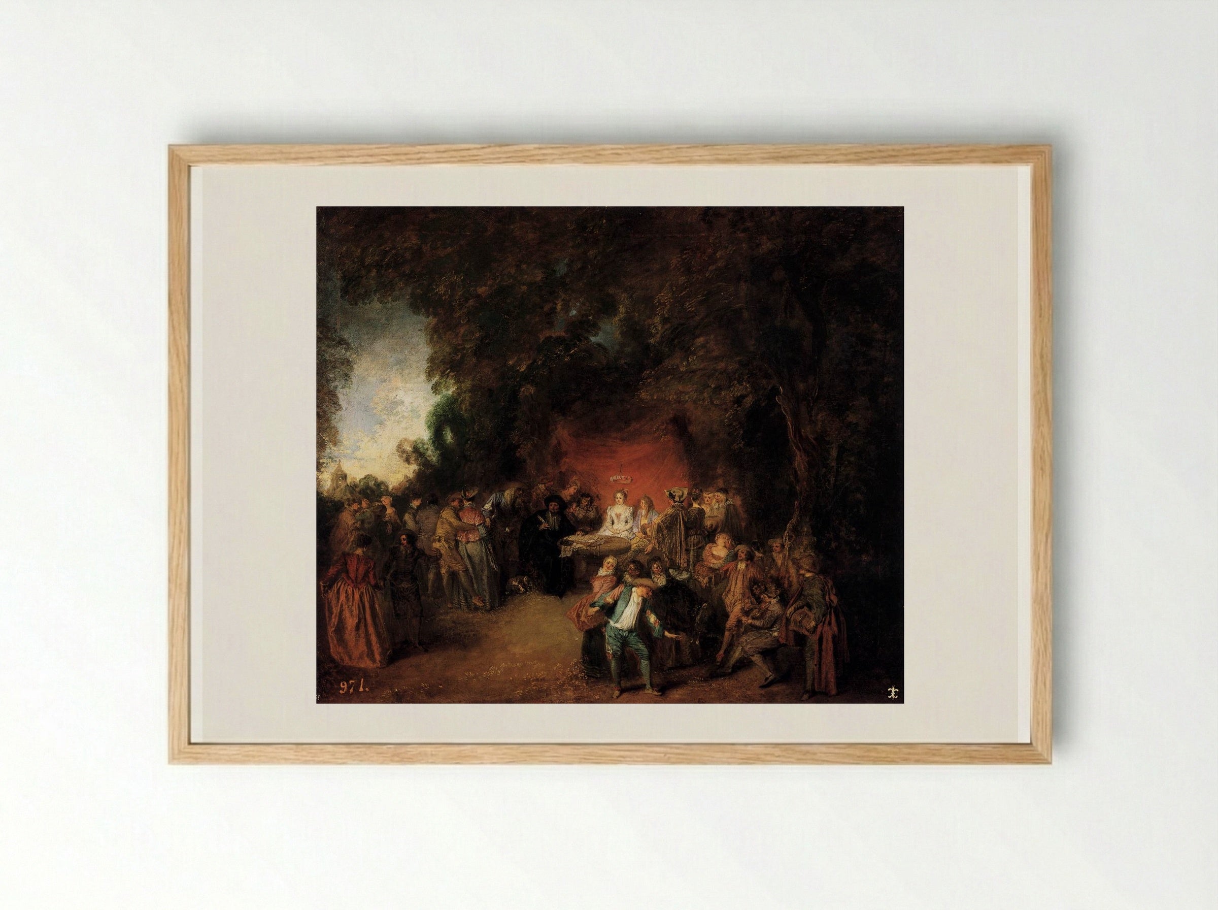 The Marriage Contract - Antoine Watteau - Framed Print Wood