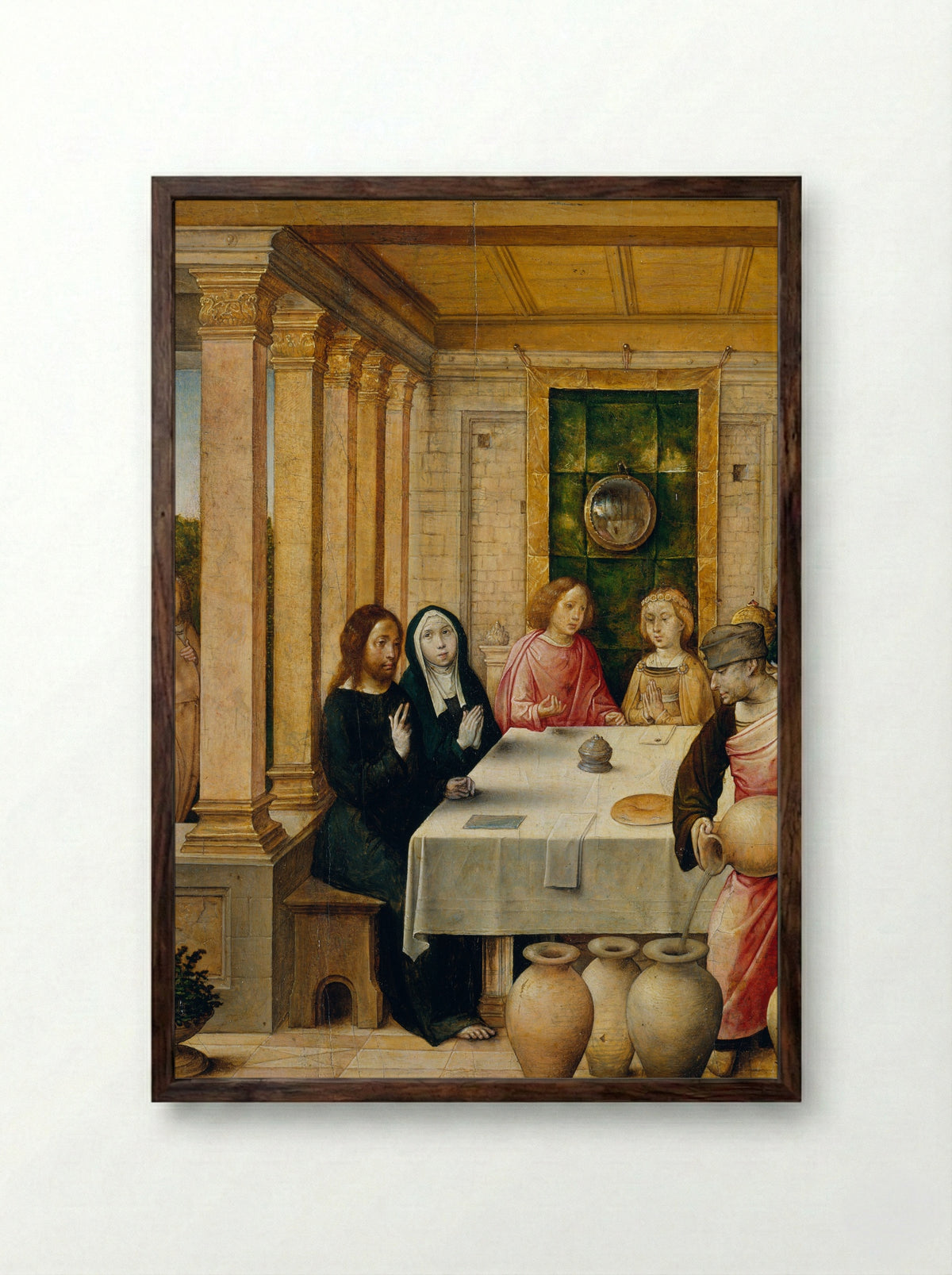 The Marriage Feast at Cana - Juan de Flandes - Framed Print Dark Wood