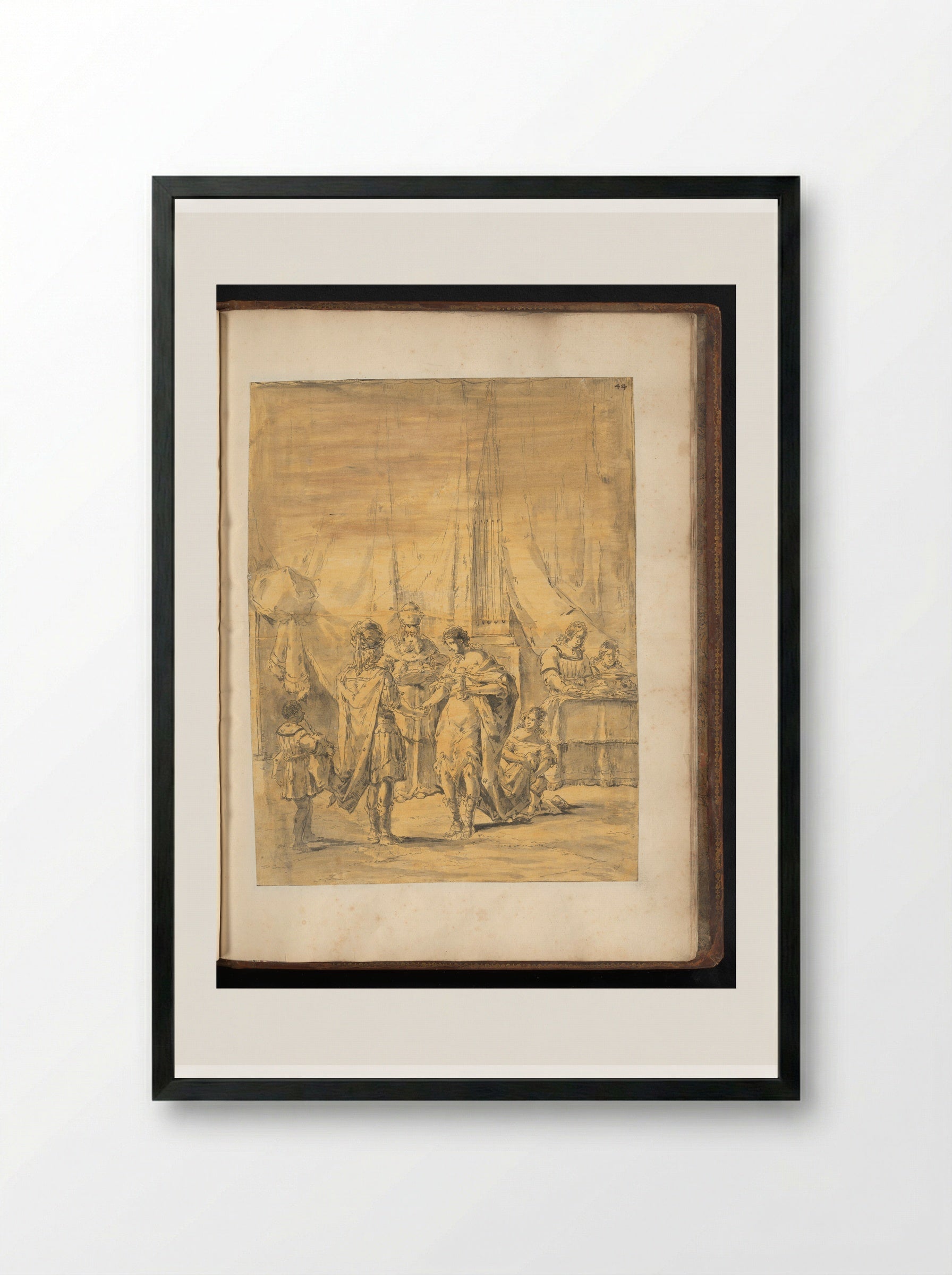 The Marriage of Alexander the Great and Stateira II at Susa - Leonaert Bramer - Framed Print Black