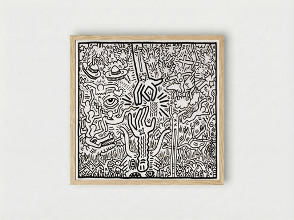 The Marriage of Heaven and Hell - Keith Haring - Framed Print Wood