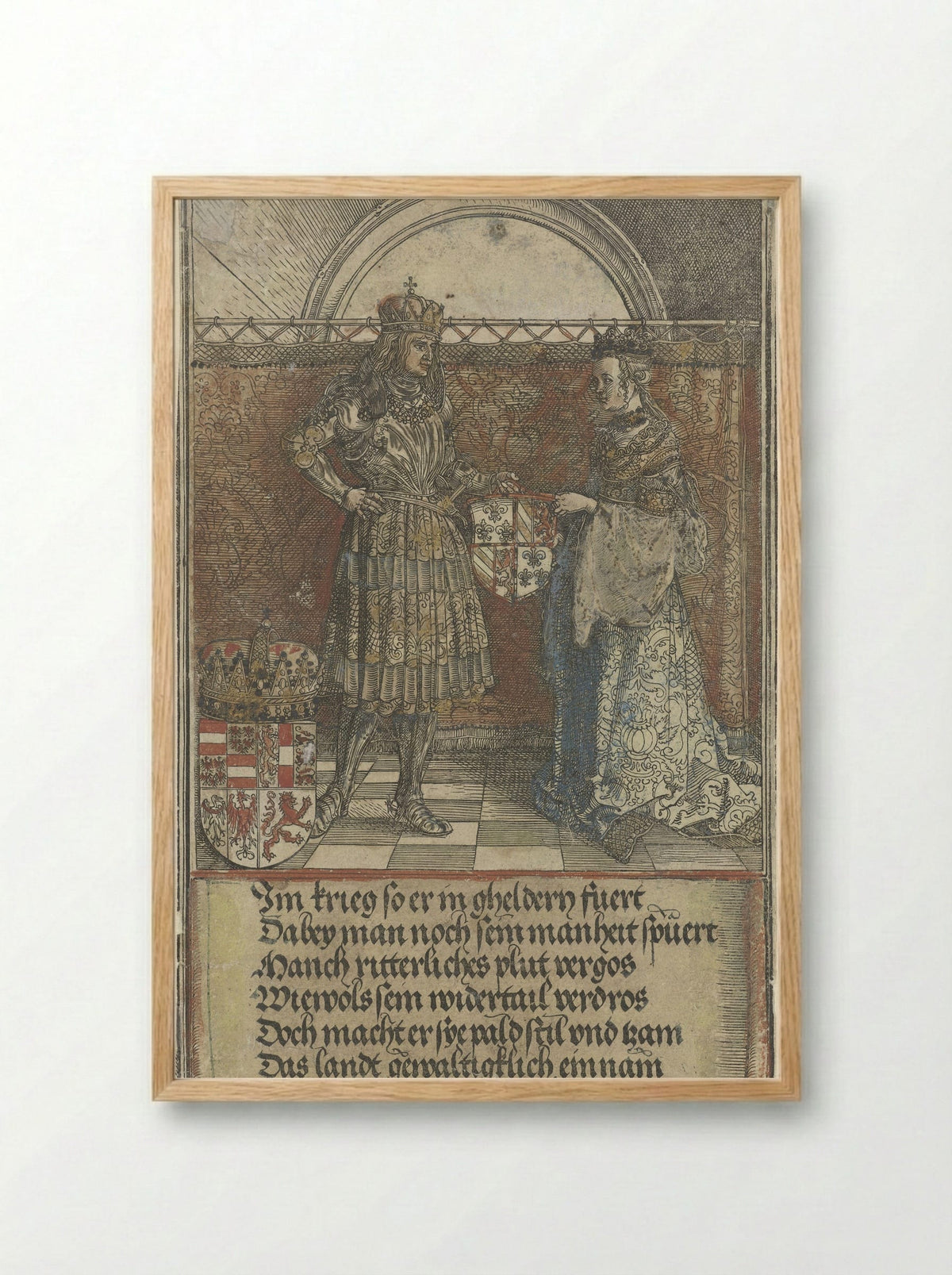The Marriage of Maximilian I and Mary of Burgundy - Albrecht Dürer - Framed Print Wood