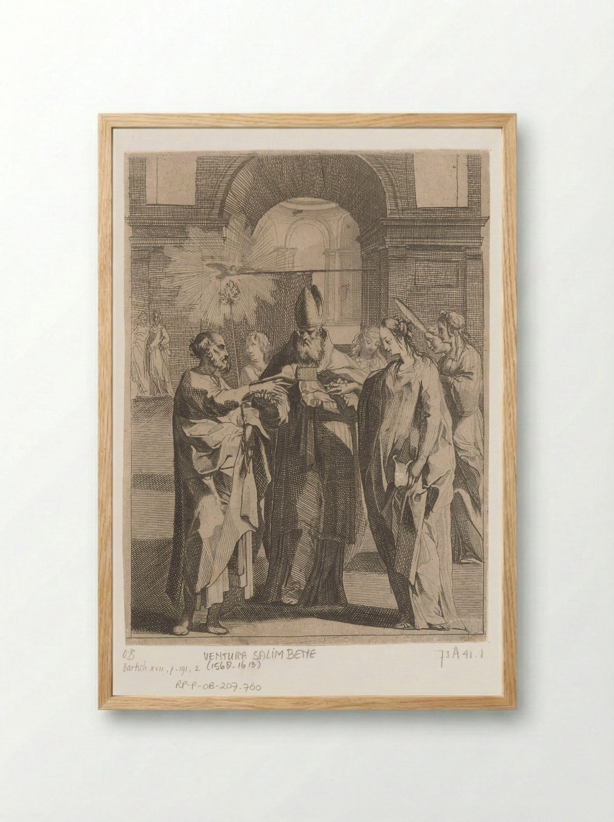 The Marriage of the Virgin - Ventura Salimbeni - Framed Print Wood