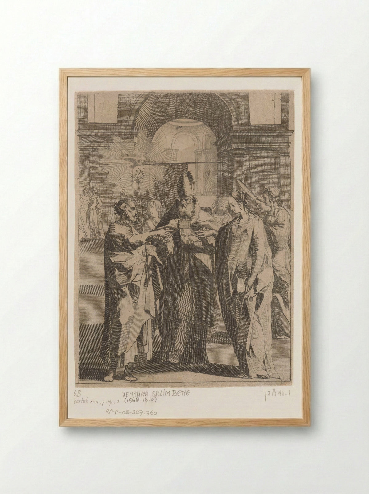 The Marriage of the Virgin - Ventura Salimbeni - Framed Print Wood