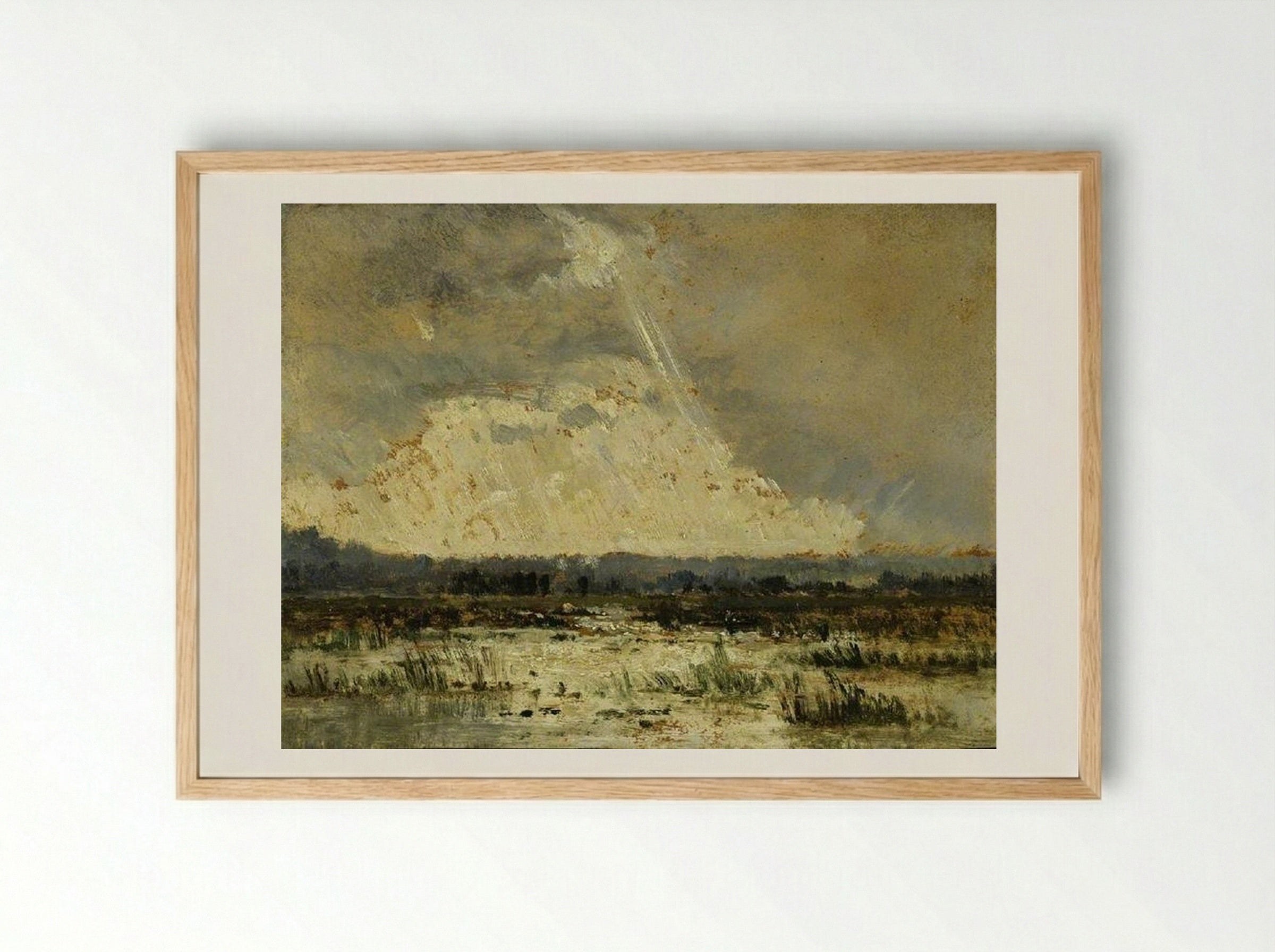 The Marsh in the Souterraine - Théodore Rousseau - Framed Print Wood