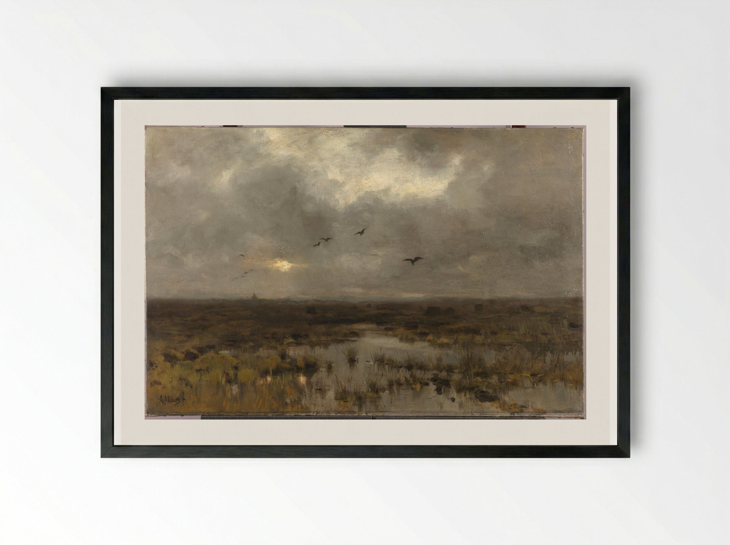 The Marsh - Anton Mauve - Framed Print Black