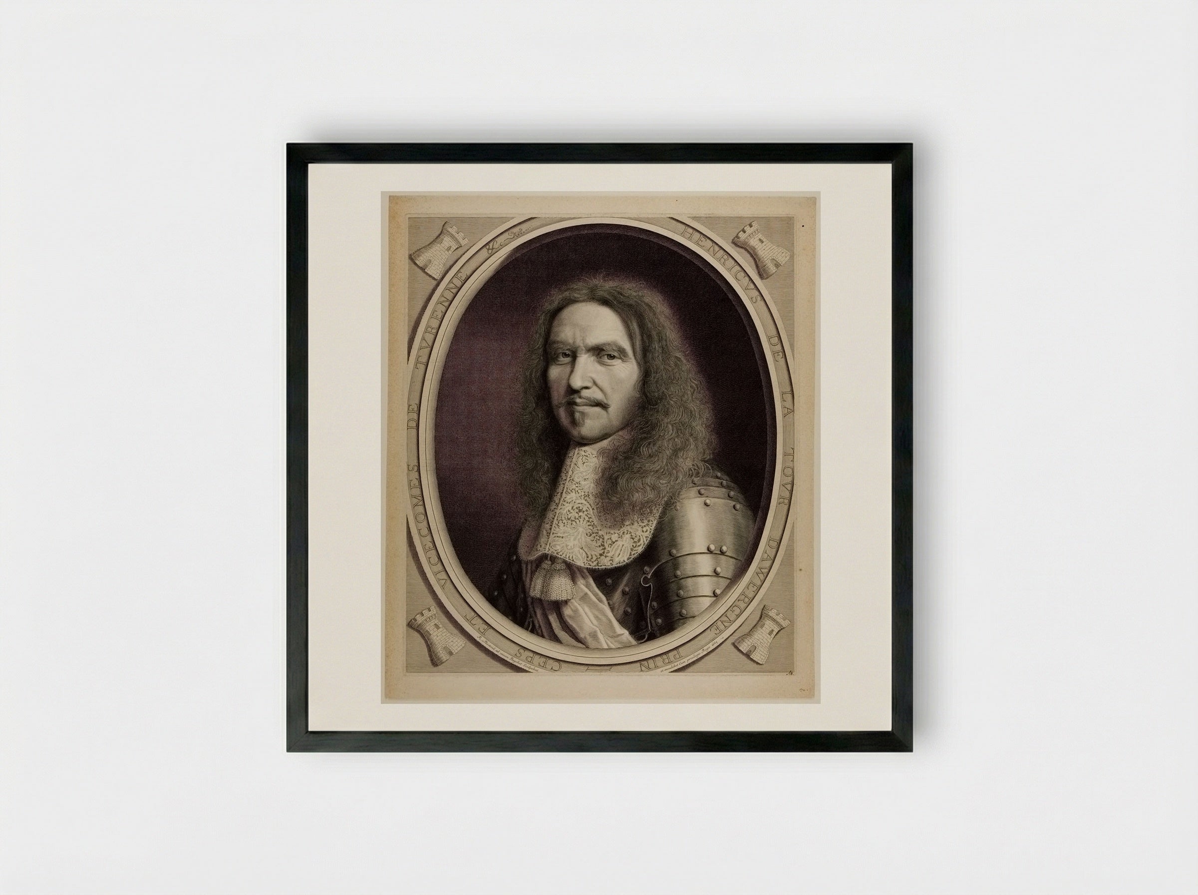 The Marshall of Turenne - Robert Nanteuil - Framed Print Black