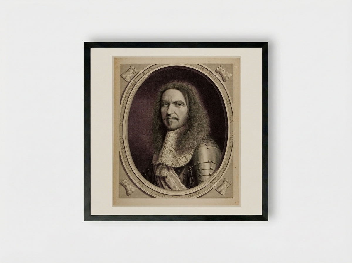 The Marshall of Turenne - Robert Nanteuil - Framed Print Black
