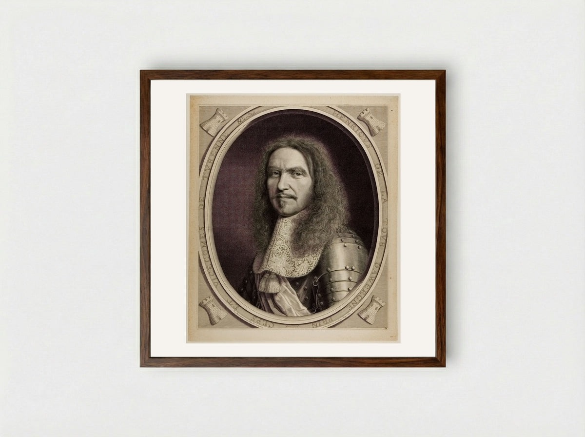 The Marshall of Turenne - Robert Nanteuil - Framed Print Dark Wood