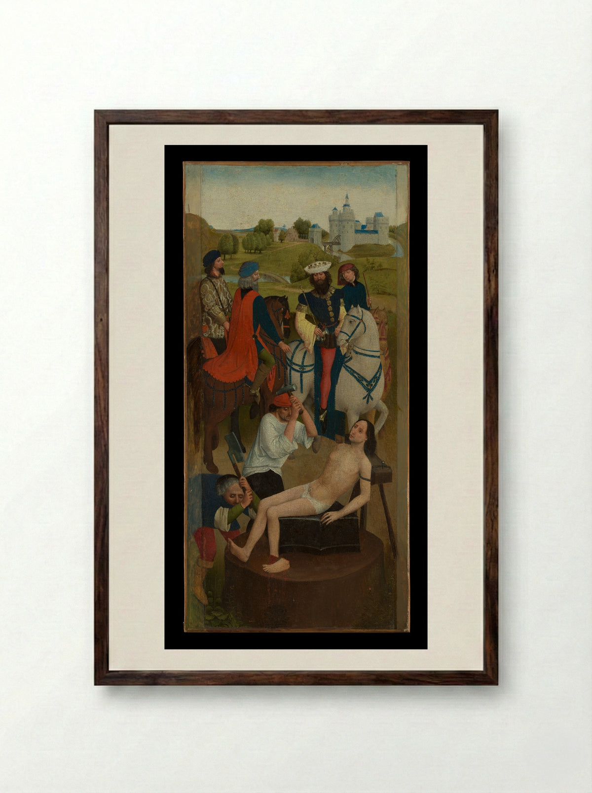 The Martyrdom of Saint Adrian - Northern French Painter - Framed Print Dark Wood