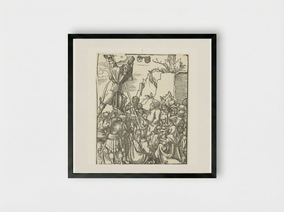 The Martyrdom of Saint Andrew - Lucas Cranach the Elder - Framed Print Black