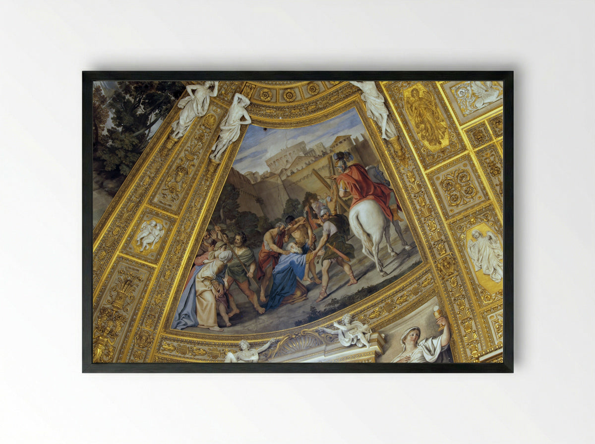 The Martyrdom of Saint Andrew - Domenichino - Framed Print Black