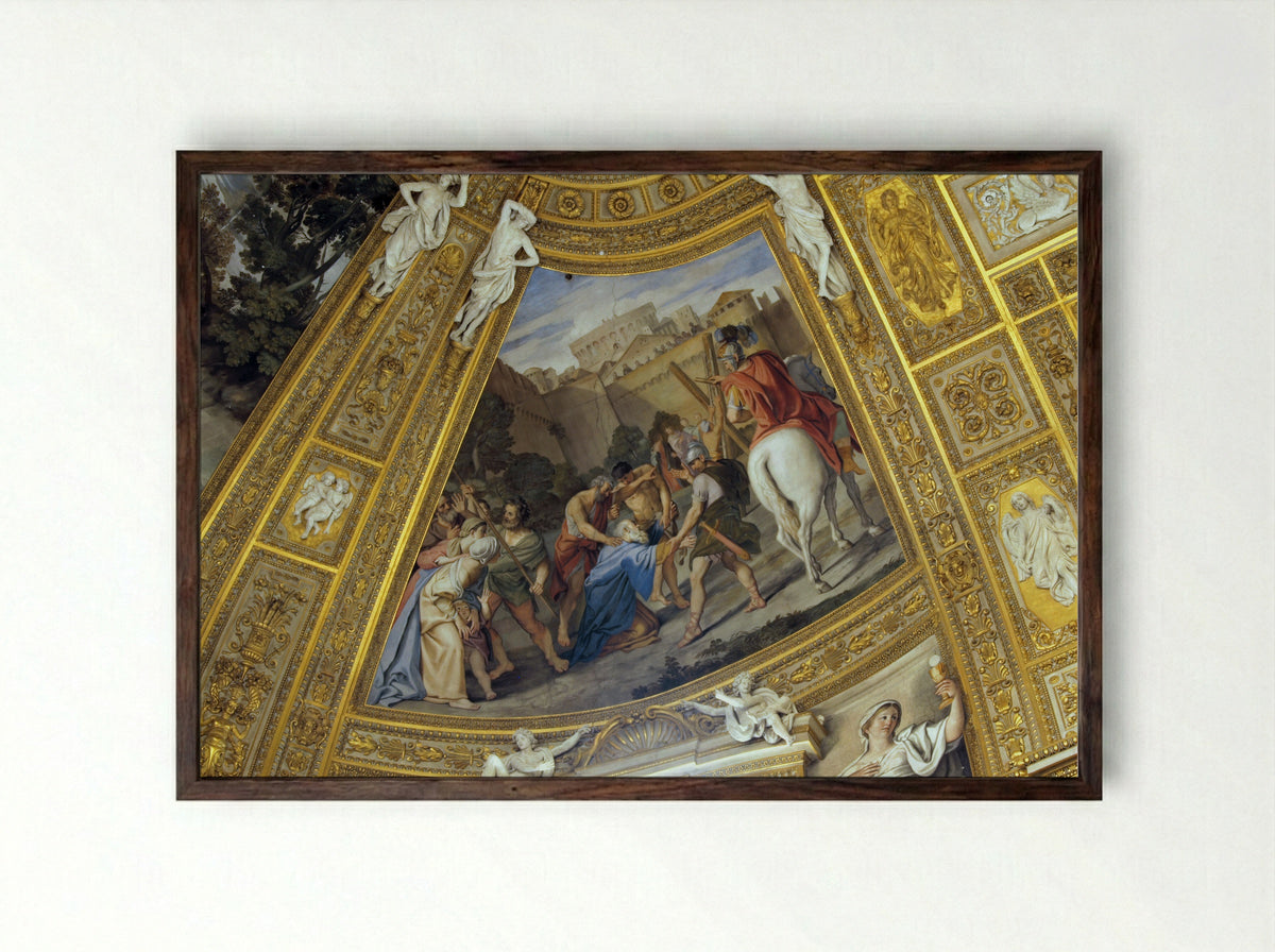 The Martyrdom of Saint Andrew - Domenichino - Framed Print Dark Wood