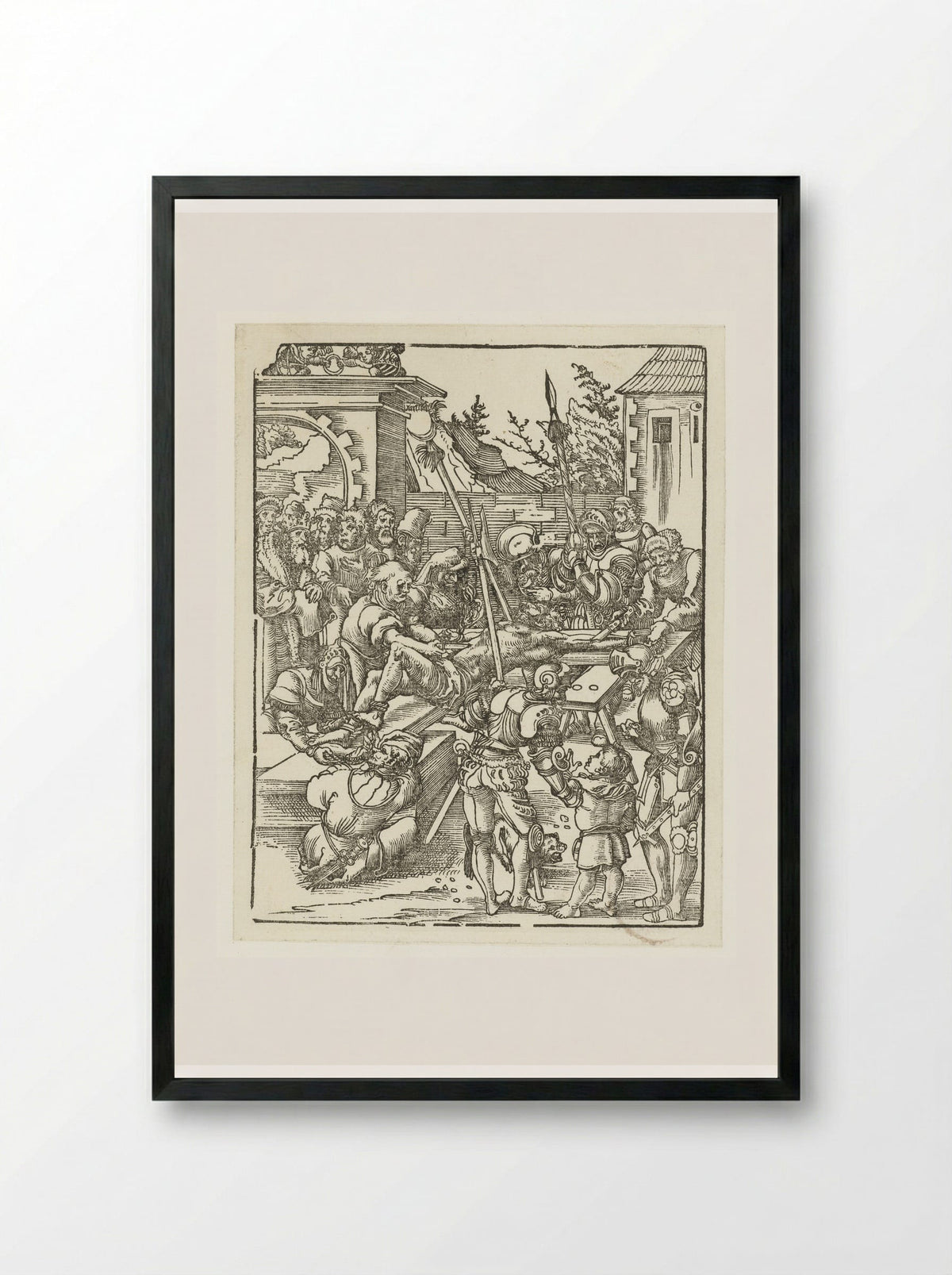 The Martyrdom of Saint Bartholomew - Lucas Cranach the Elder - Framed Print Black