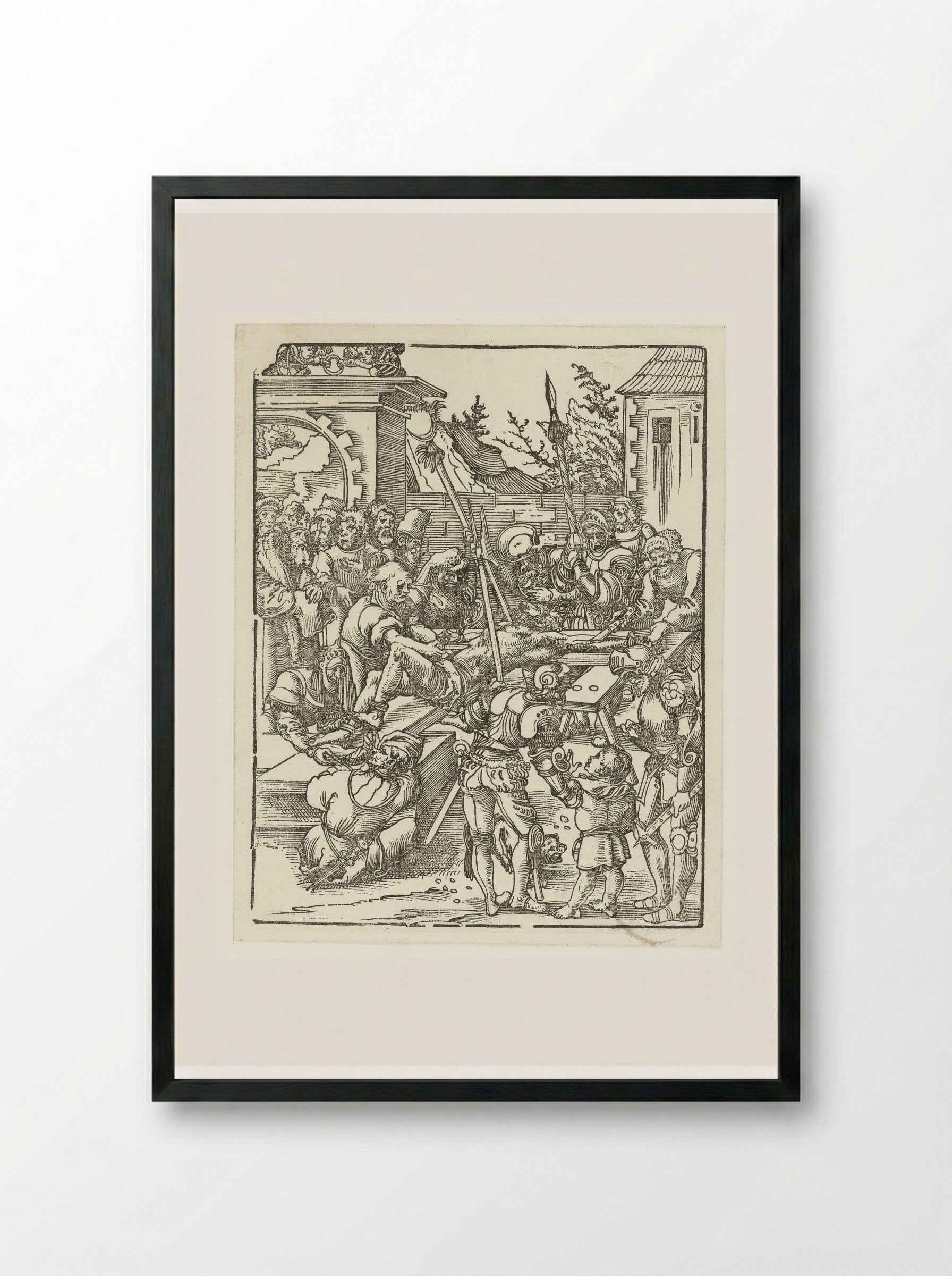 The Martyrdom of Saint Bartholomew - Lucas Cranach the Elder - Framed Print Black