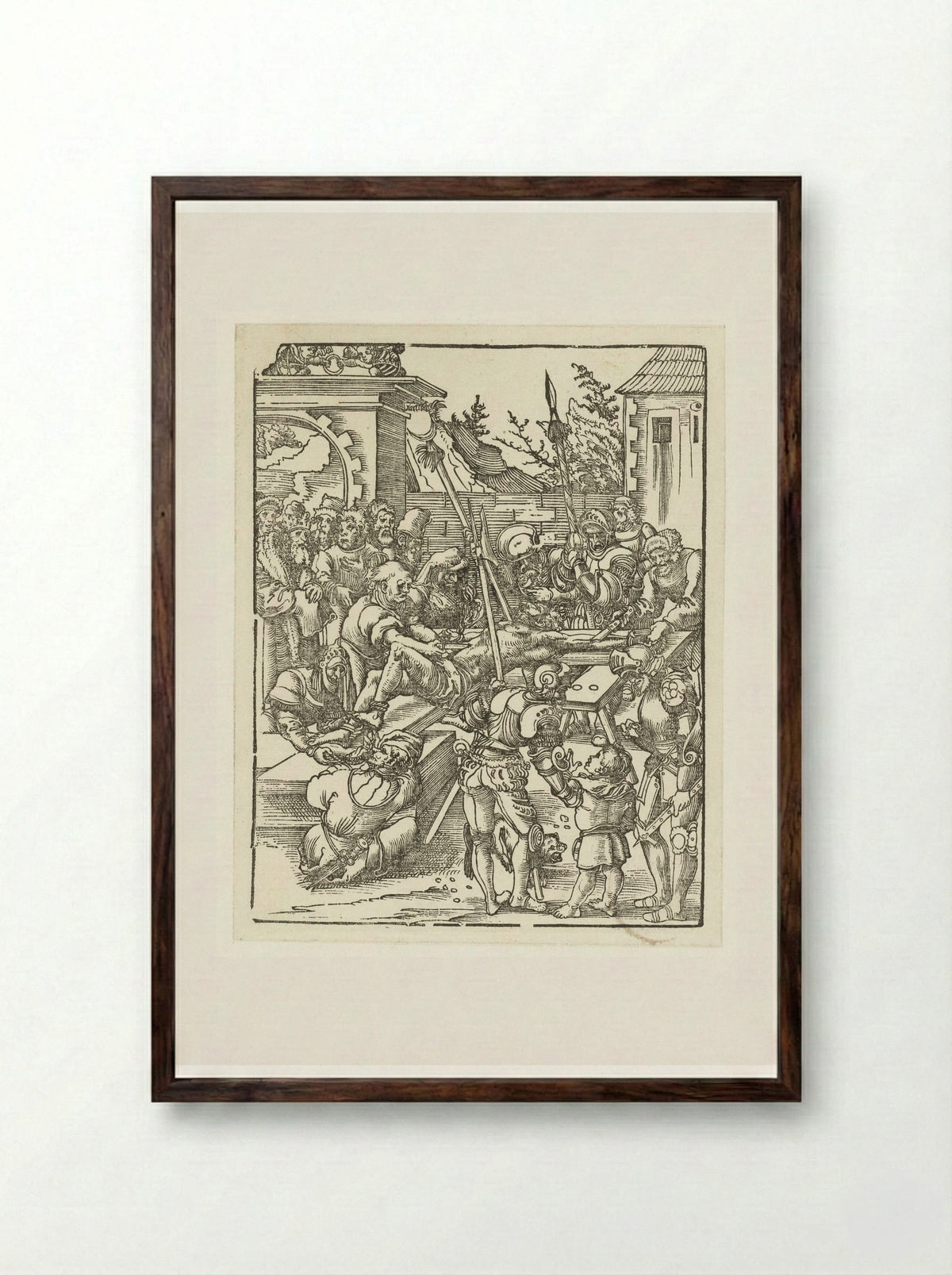 The Martyrdom of Saint Bartholomew - Lucas Cranach the Elder - Framed Print Dark Wood