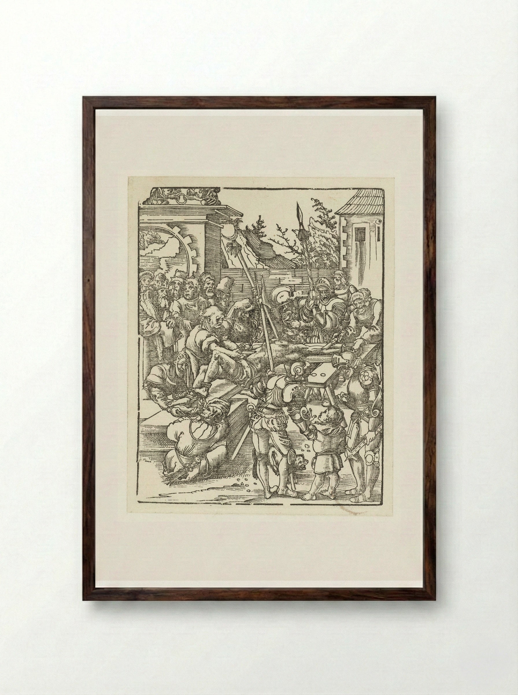 The Martyrdom of Saint Bartholomew - Lucas Cranach the Elder - Framed Print Dark Wood