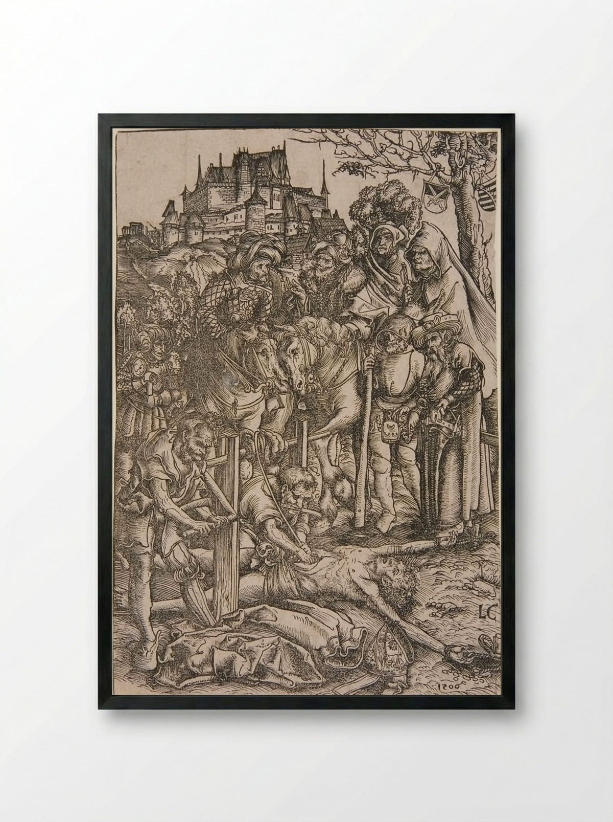 The Martyrdom of Saint Erasmus - Lucas Cranach the Elder - Framed Print Black