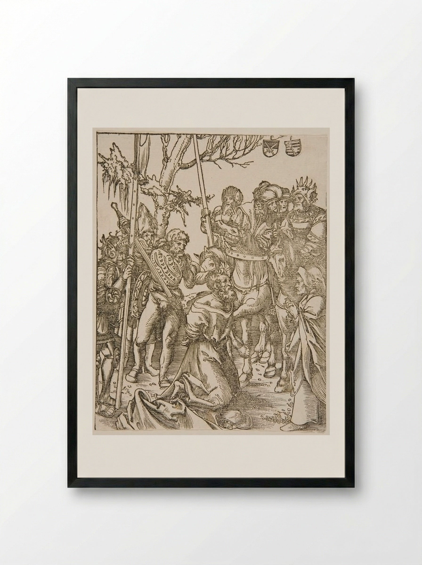 The Martyrdom of Saint James the Greater - Lucas Cranach the Elder - Framed Print Black