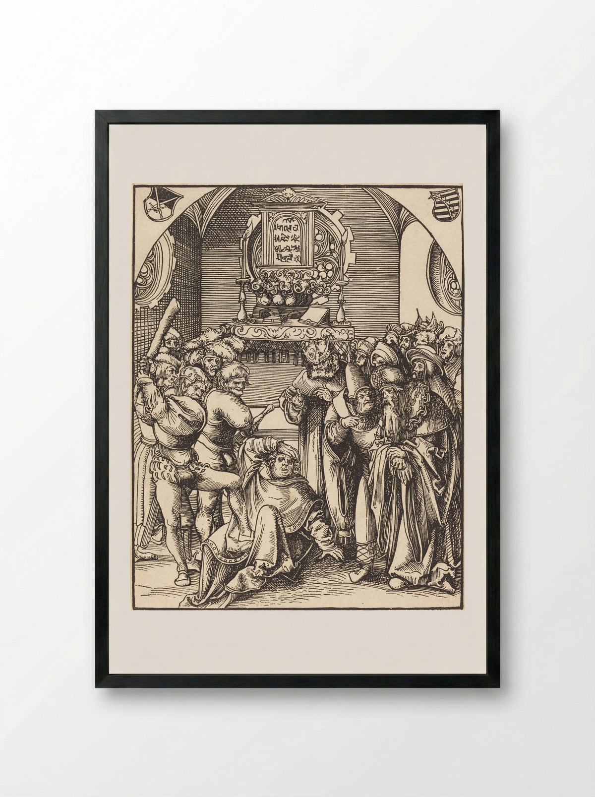 The Martyrdom of Saint Jude - Lucas Cranach the Elder - Framed Print Black