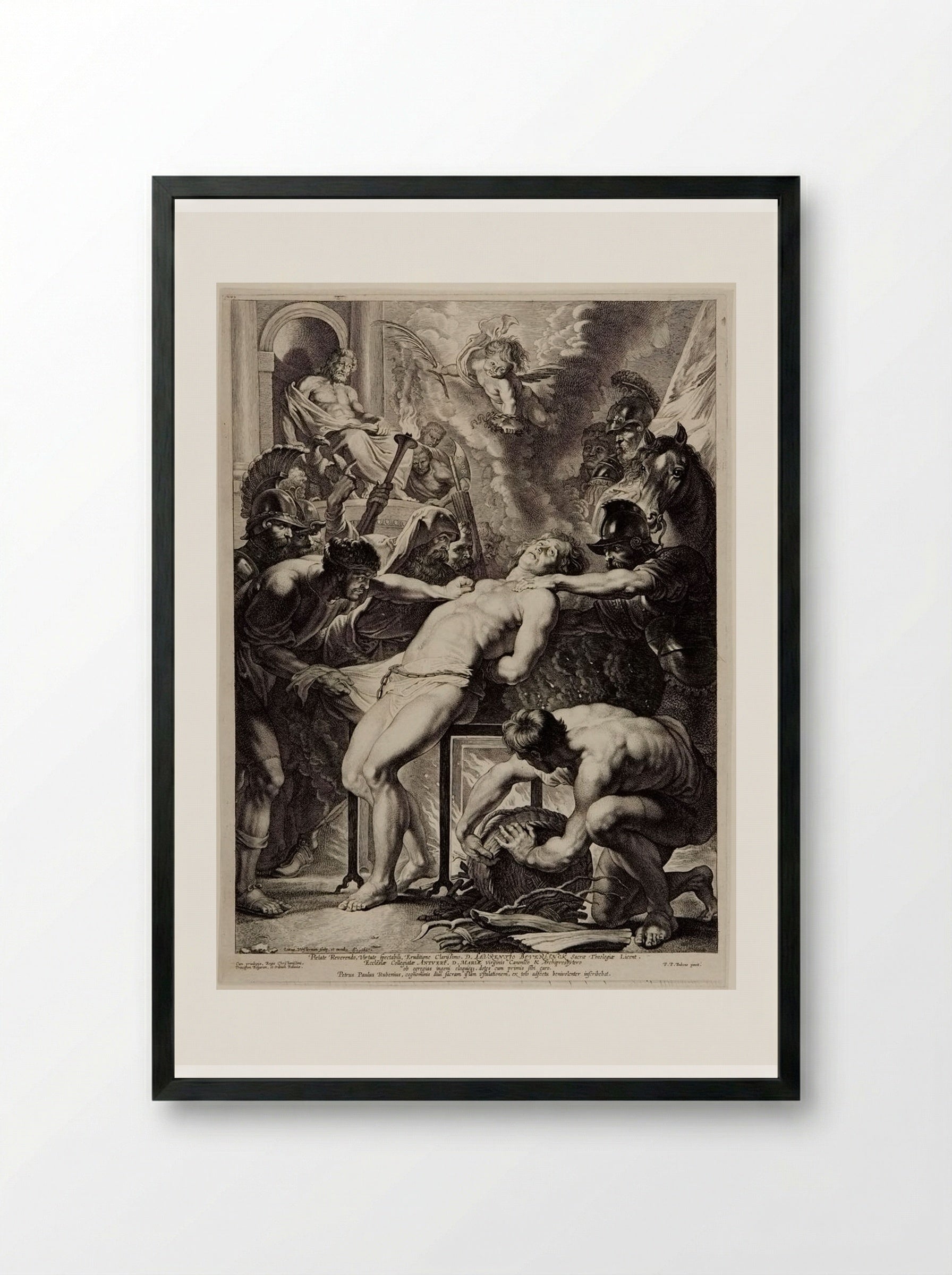The Martyrdom of Saint Lawrence - Lucas Vorsterman I - Framed Print Black