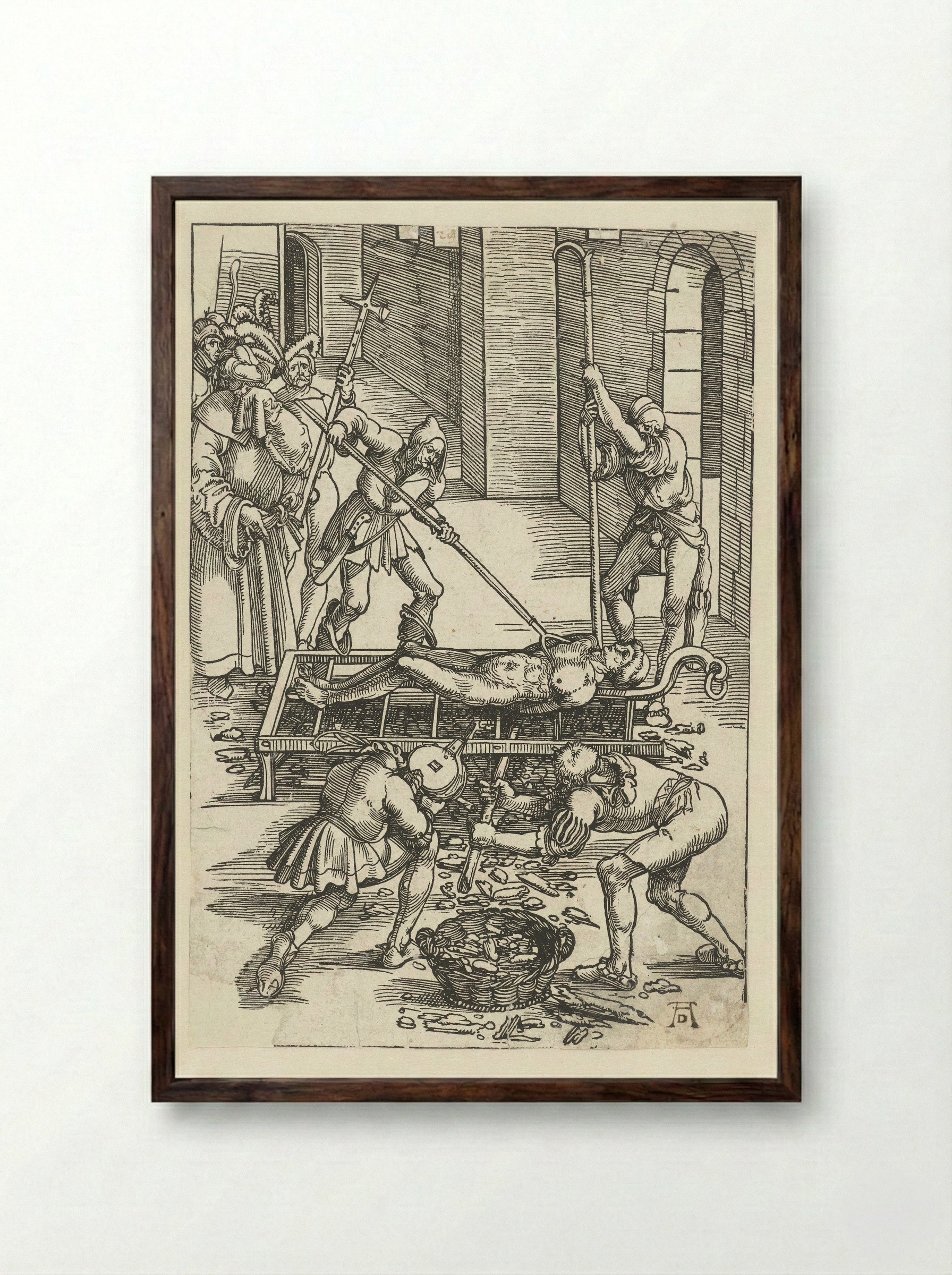 The Martyrdom of Saint Lawrence - Hans Baldung Grien - Framed Print Dark Wood