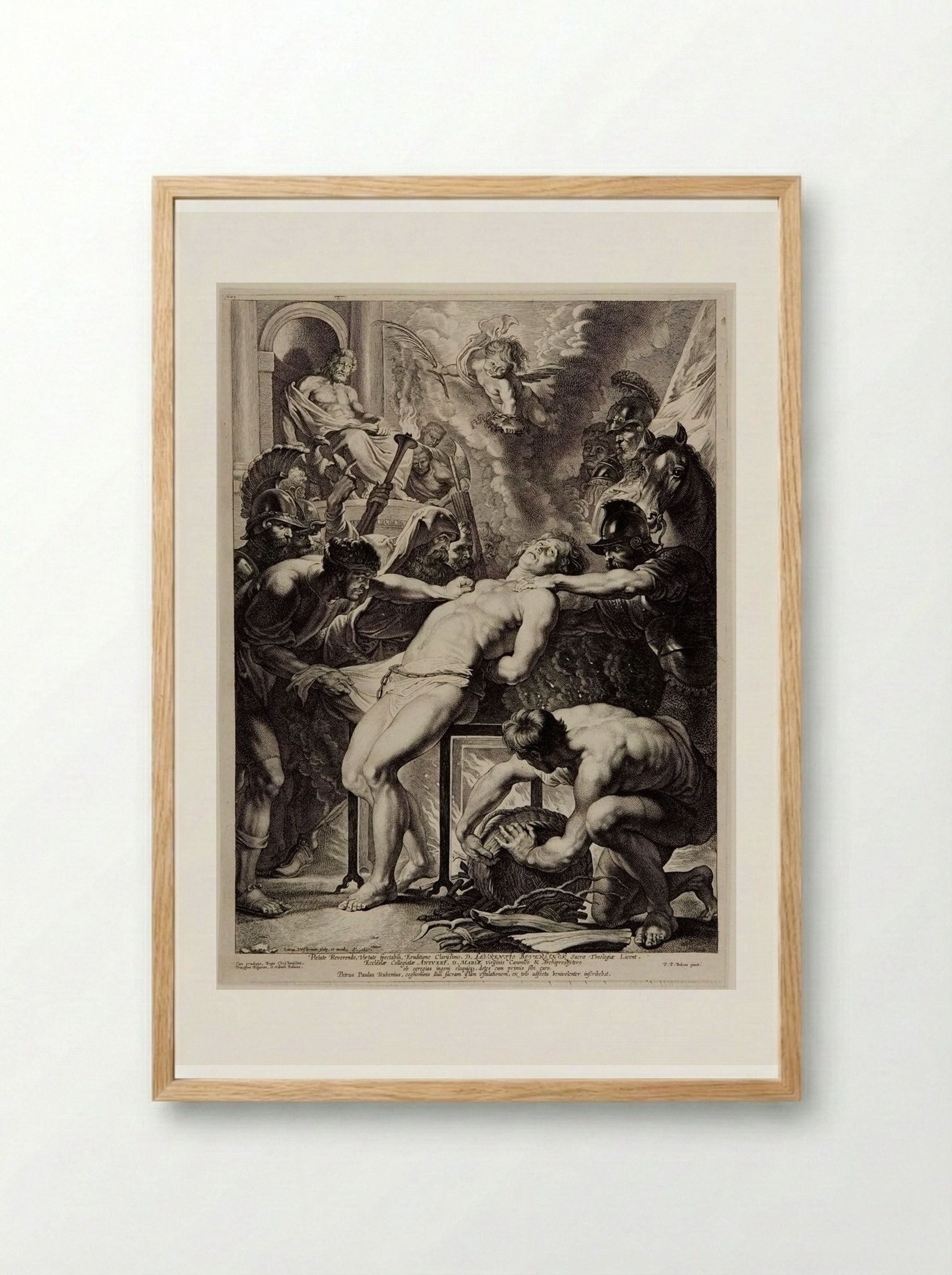 The Martyrdom of Saint Lawrence - Lucas Vorsterman I - Framed Print Wood