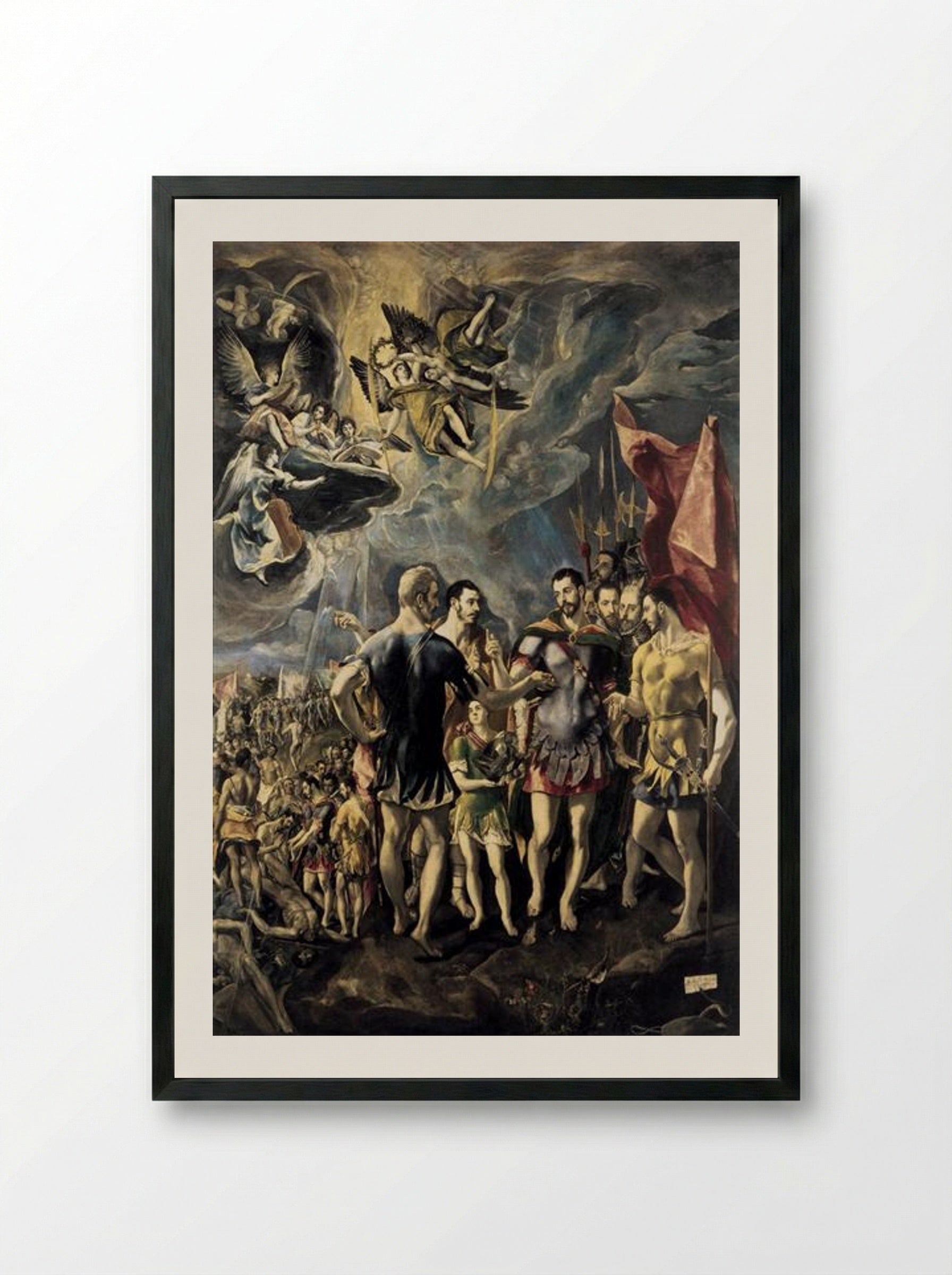 The Martyrdom of Saint Maurice - El Greco - Framed Print Black