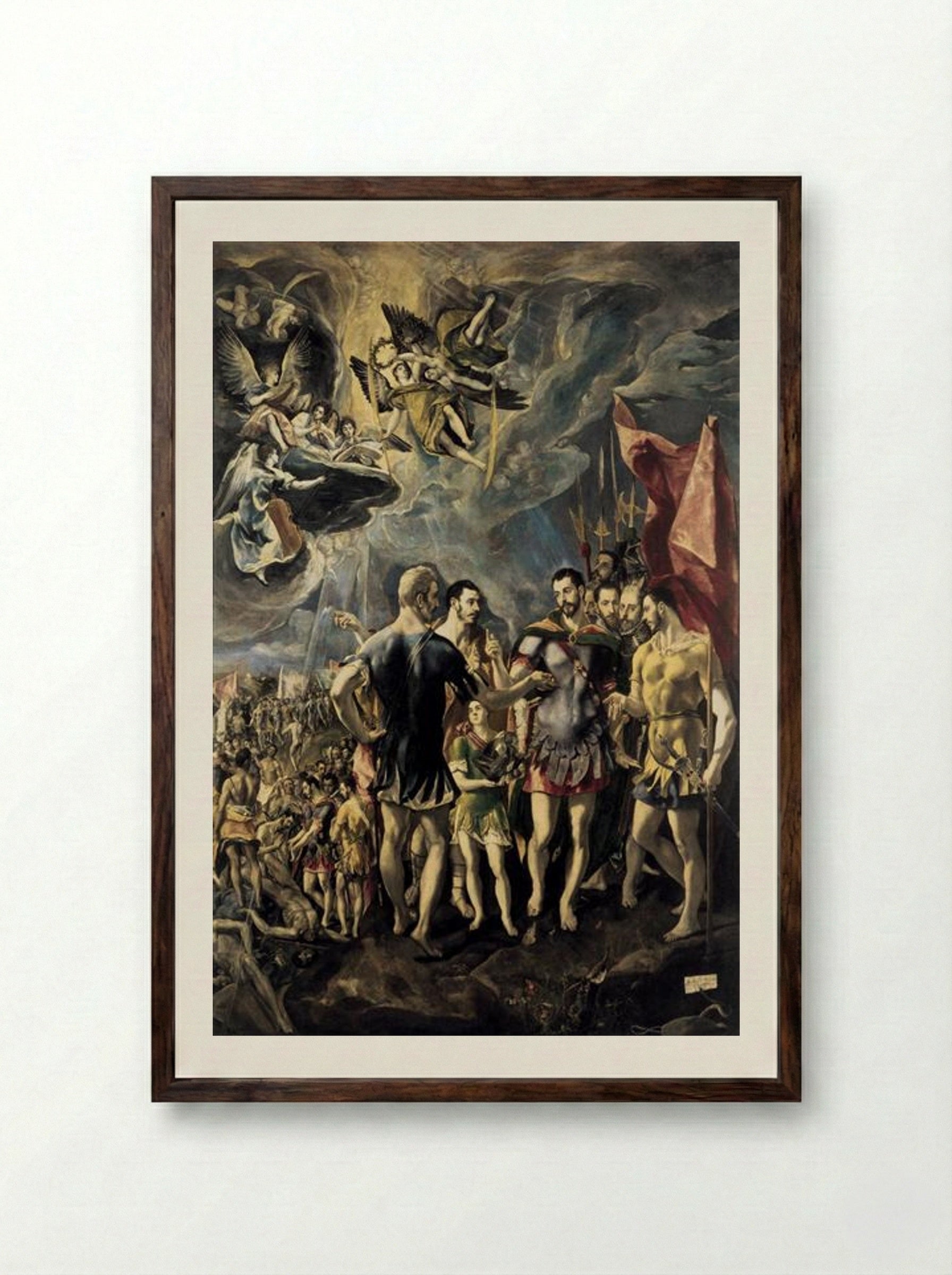 The Martyrdom of Saint Maurice - El Greco - Framed Print Dark Wood