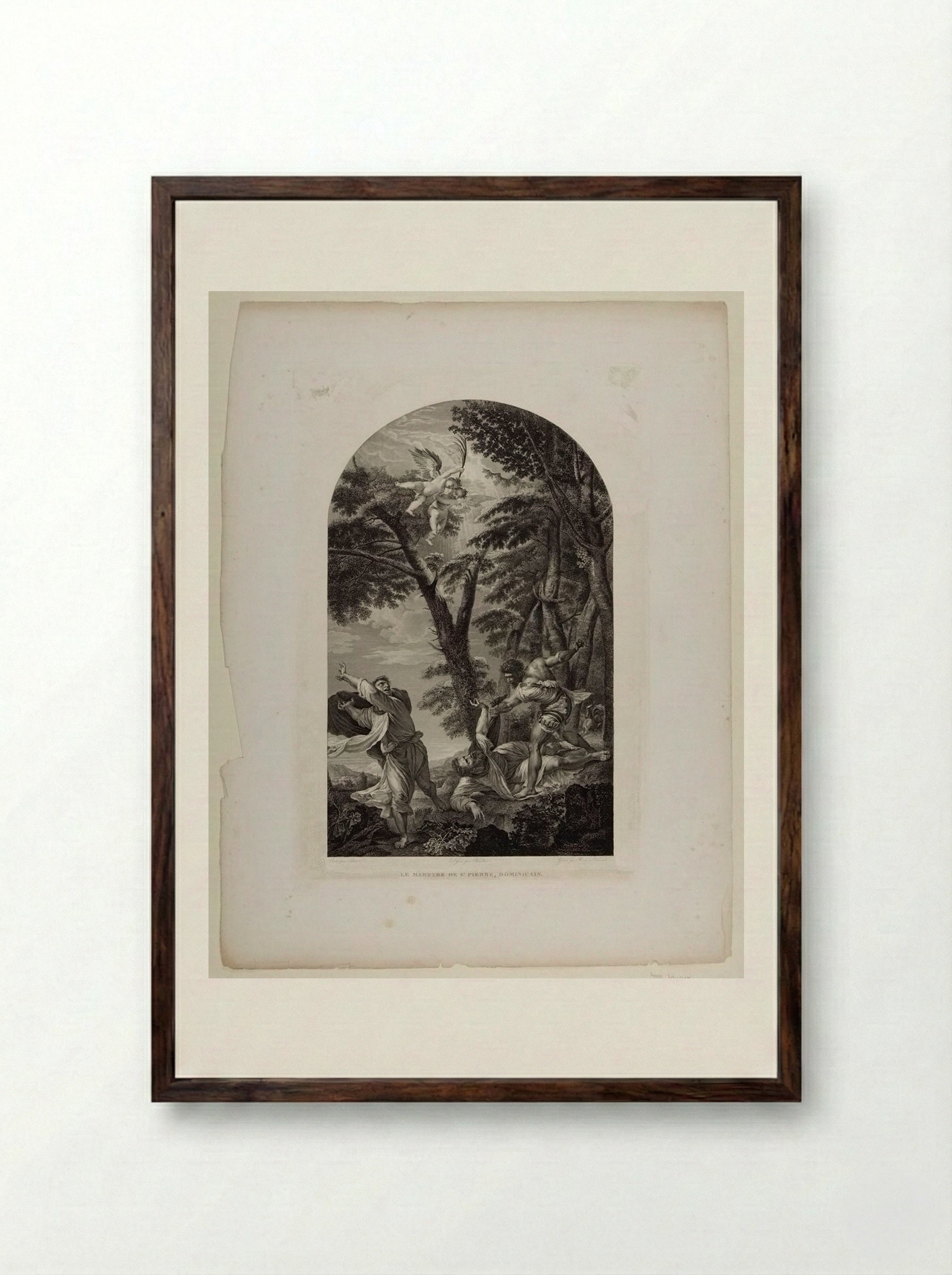 The Martyrdom of Saint Peter Martyr - Pierre Louis Henri Laurent - Framed Print Dark Wood