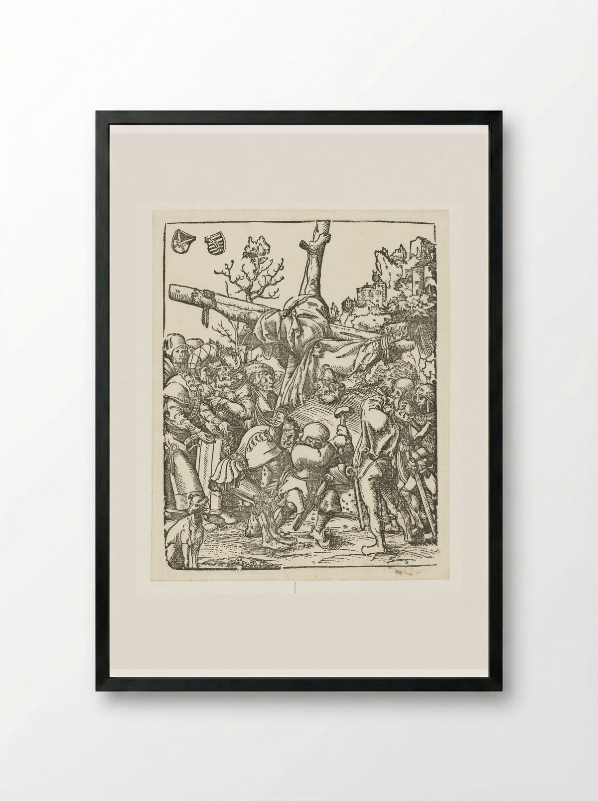 The Martyrdom of Saint Peter - Lucas Cranach the Elder - Framed Print Black