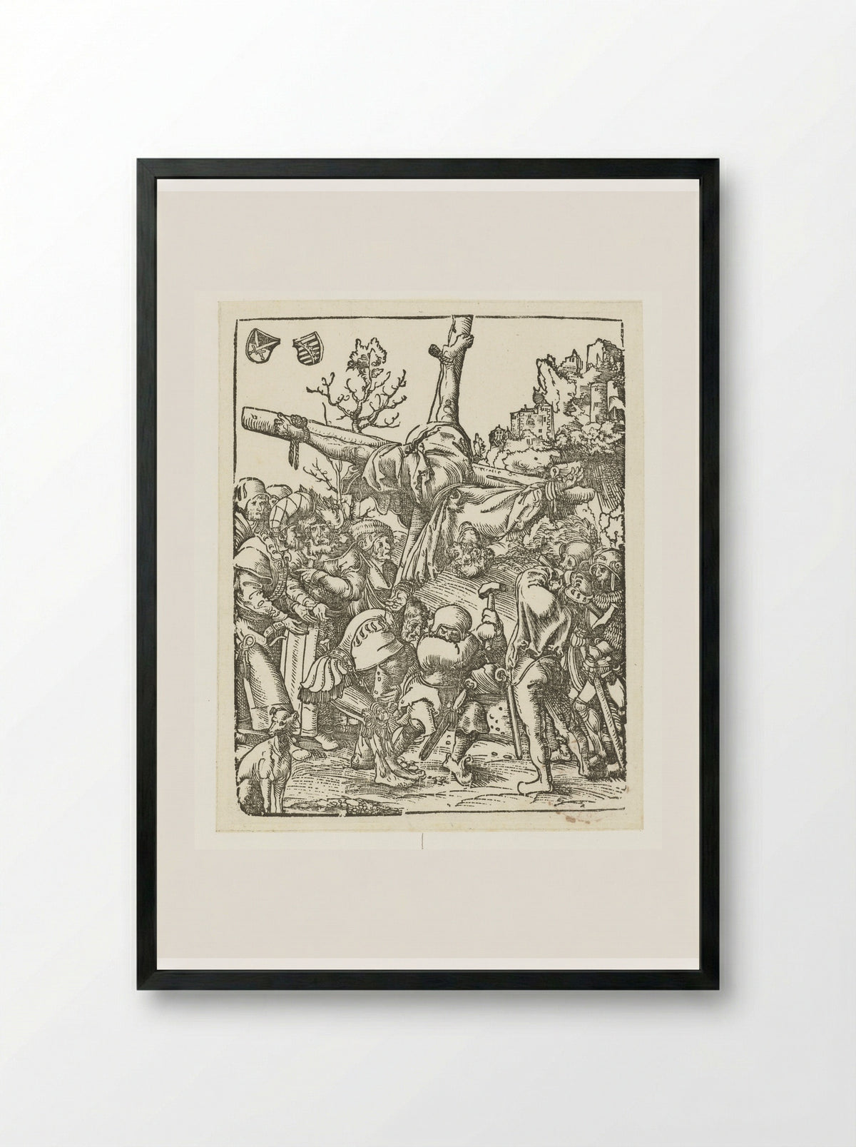 The Martyrdom of Saint Peter - Lucas Cranach the Elder - Framed Print Black