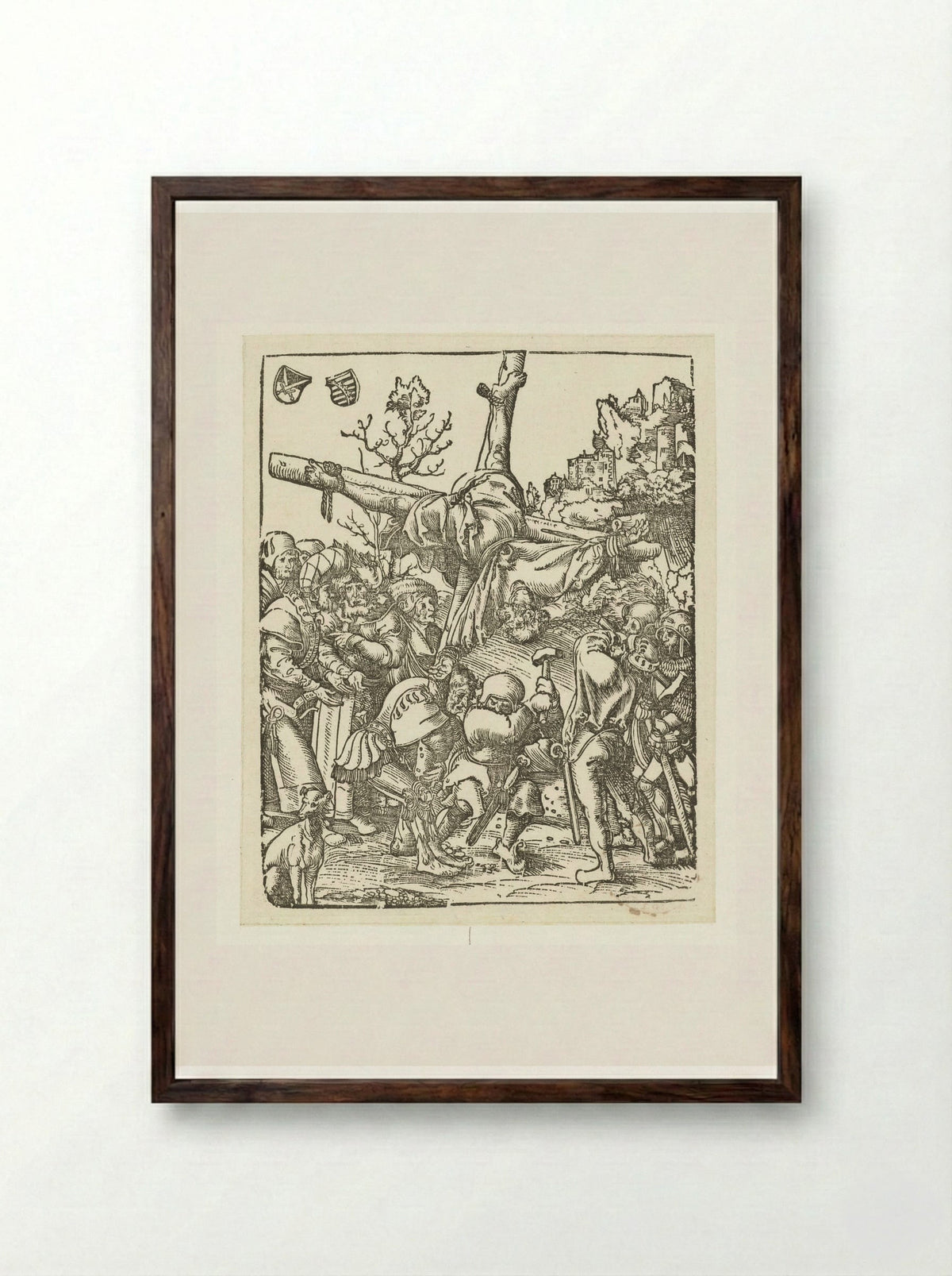 The Martyrdom of Saint Peter - Lucas Cranach the Elder - Framed Print Dark Wood