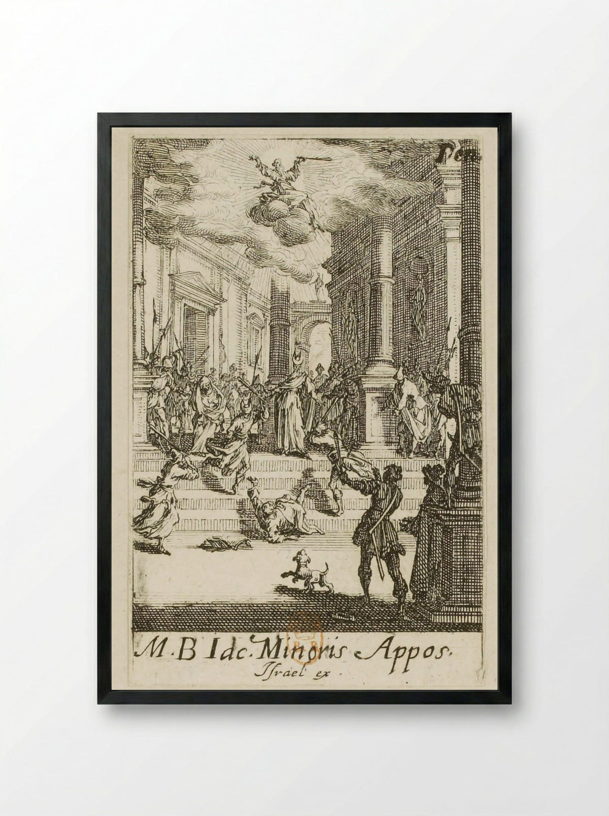 The Martyrdom of Saint Sebastian - Jacques Callot - Framed Print Black