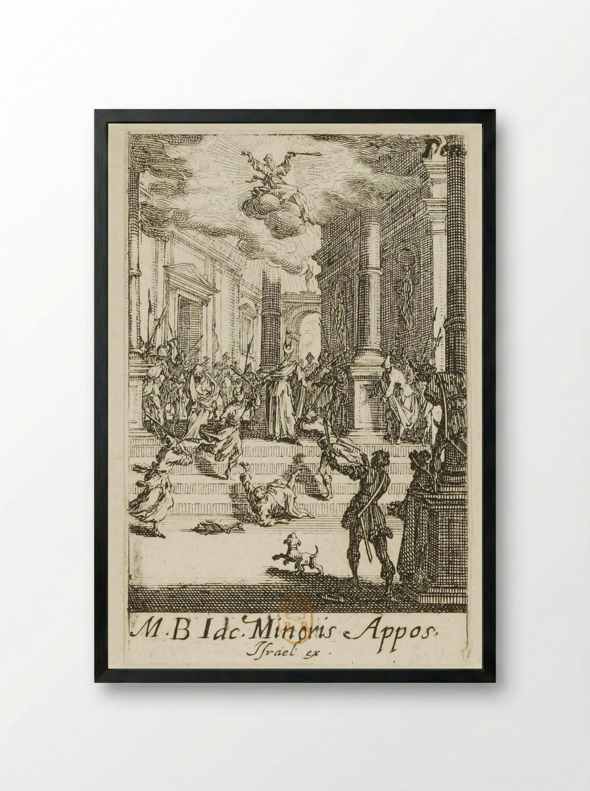 The Martyrdom of Saint Sebastian - Jacques Callot - Framed Print Black