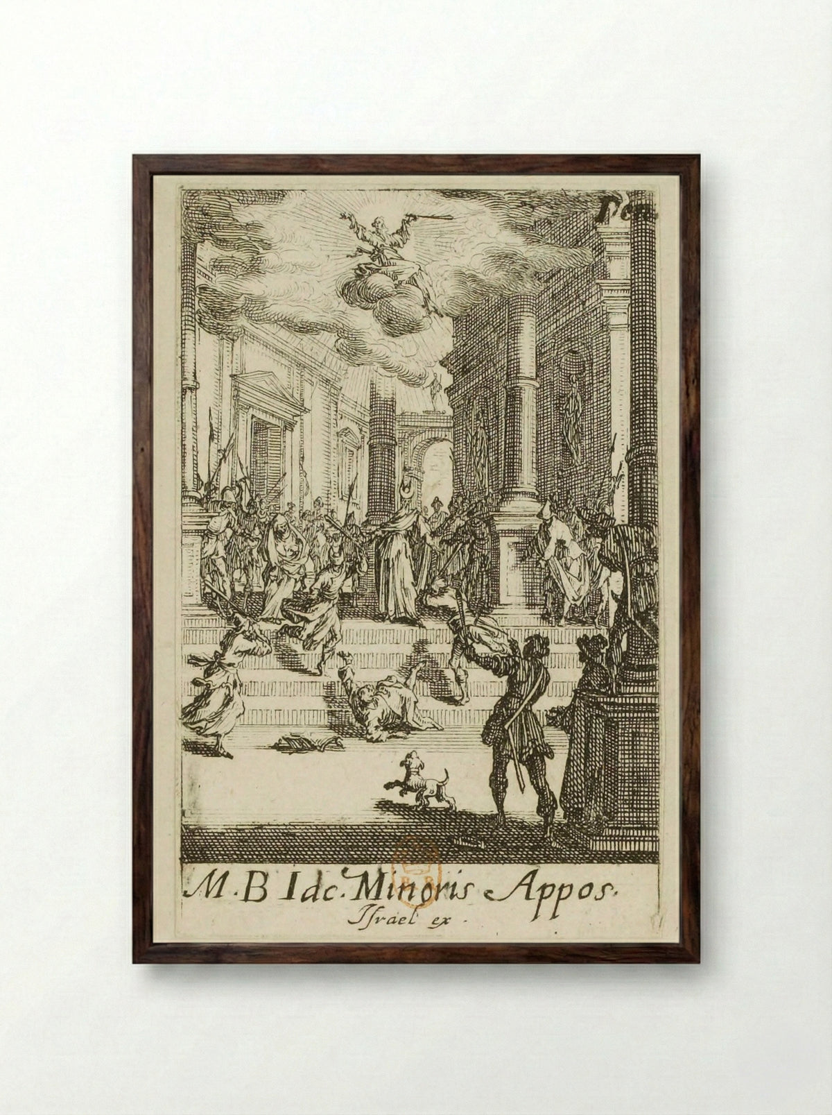 The Martyrdom of Saint Sebastian - Jacques Callot - Framed Print Dark Wood