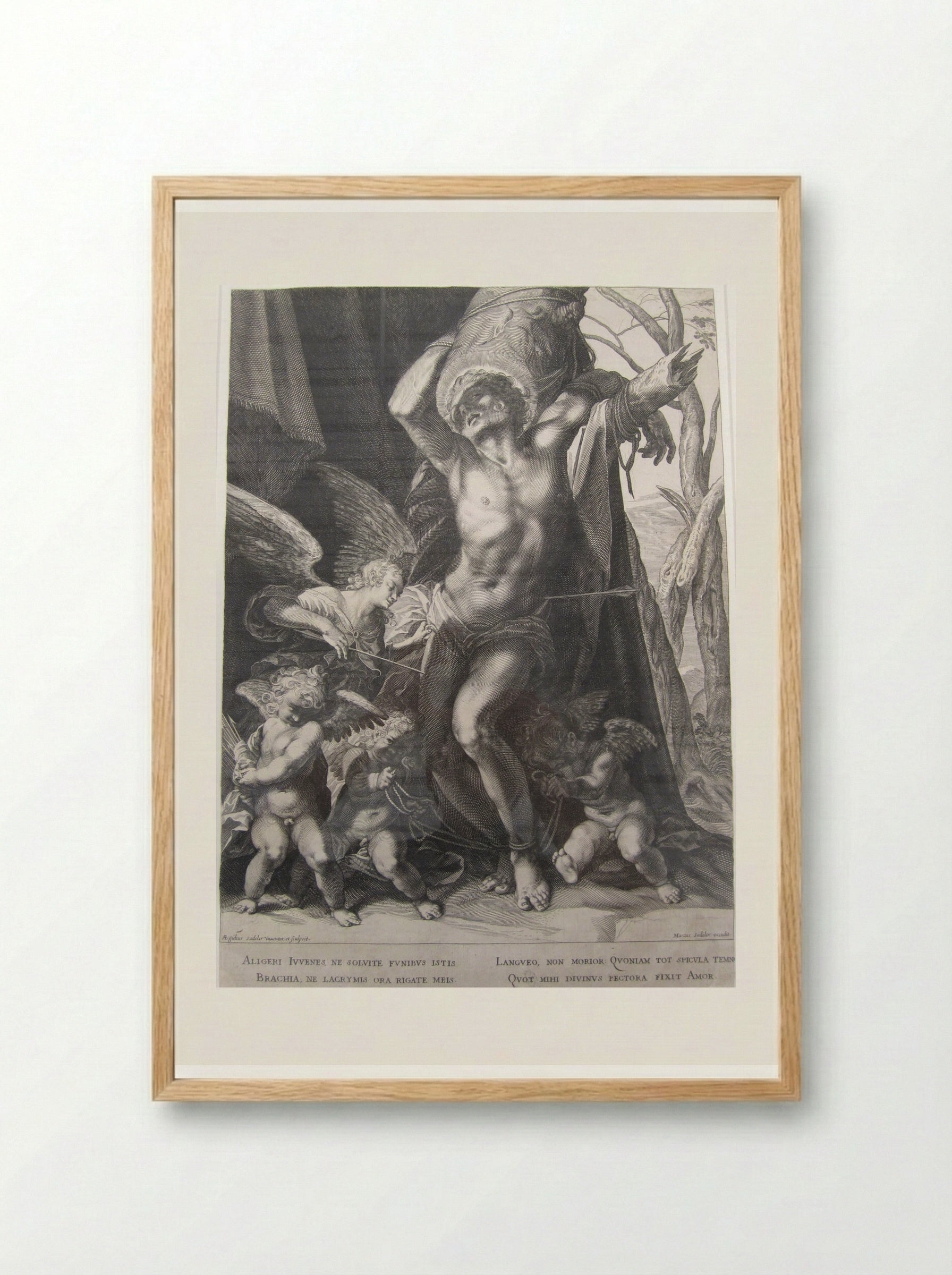 The Martyrdom of Saint Sebastian - Aegidius Sadeler II - Framed Print Wood