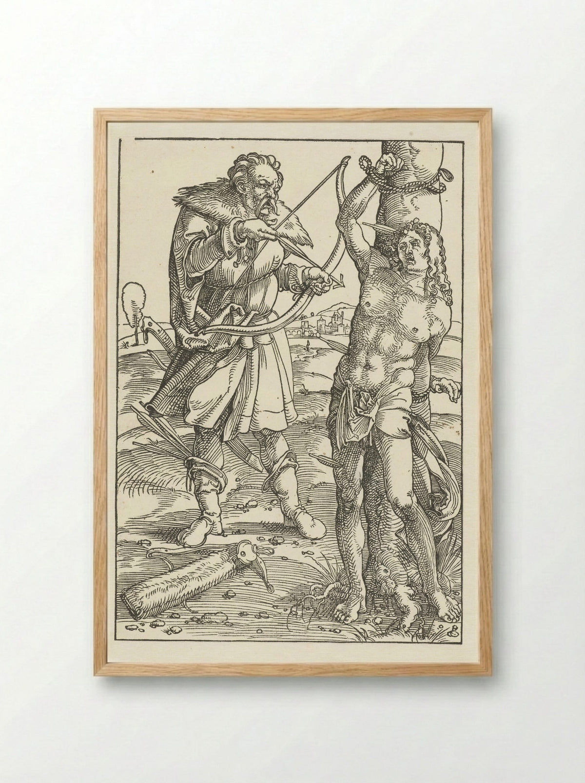 The Martyrdom of Saint Sebastian - Hans Baldung Grien - Framed Print Wood