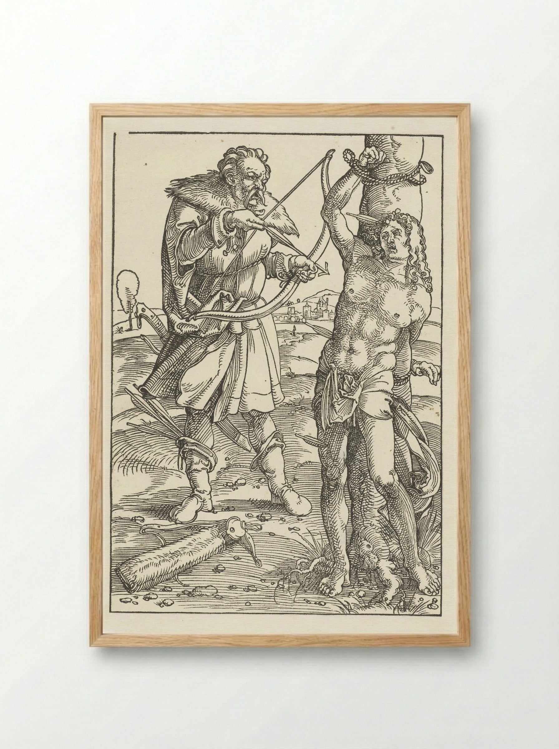 The Martyrdom of Saint Sebastian - Hans Baldung Grien - Framed Print Wood