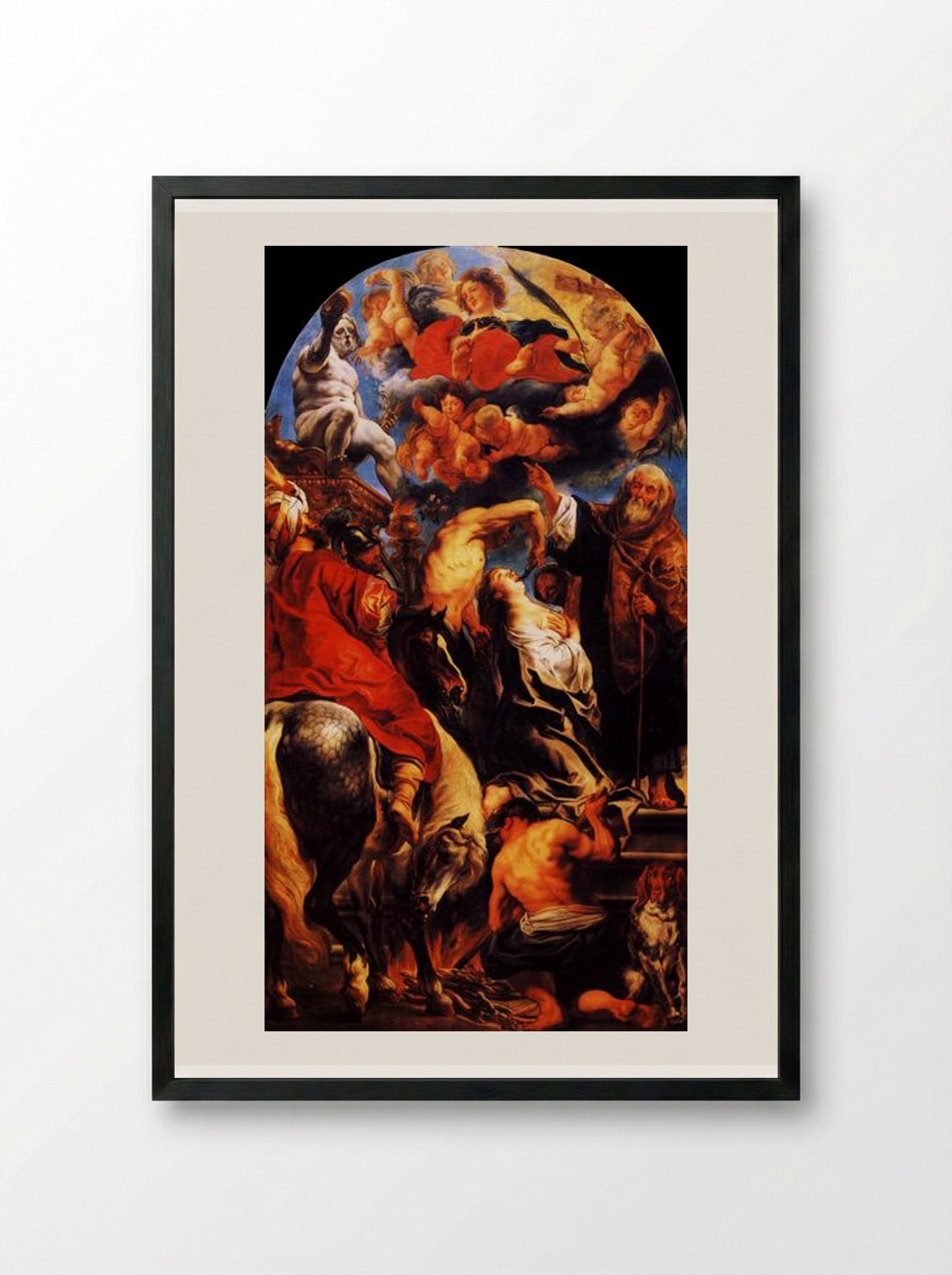 The Martyrdom of St. Apollonia - Jacob Jordaens - Framed Print Black