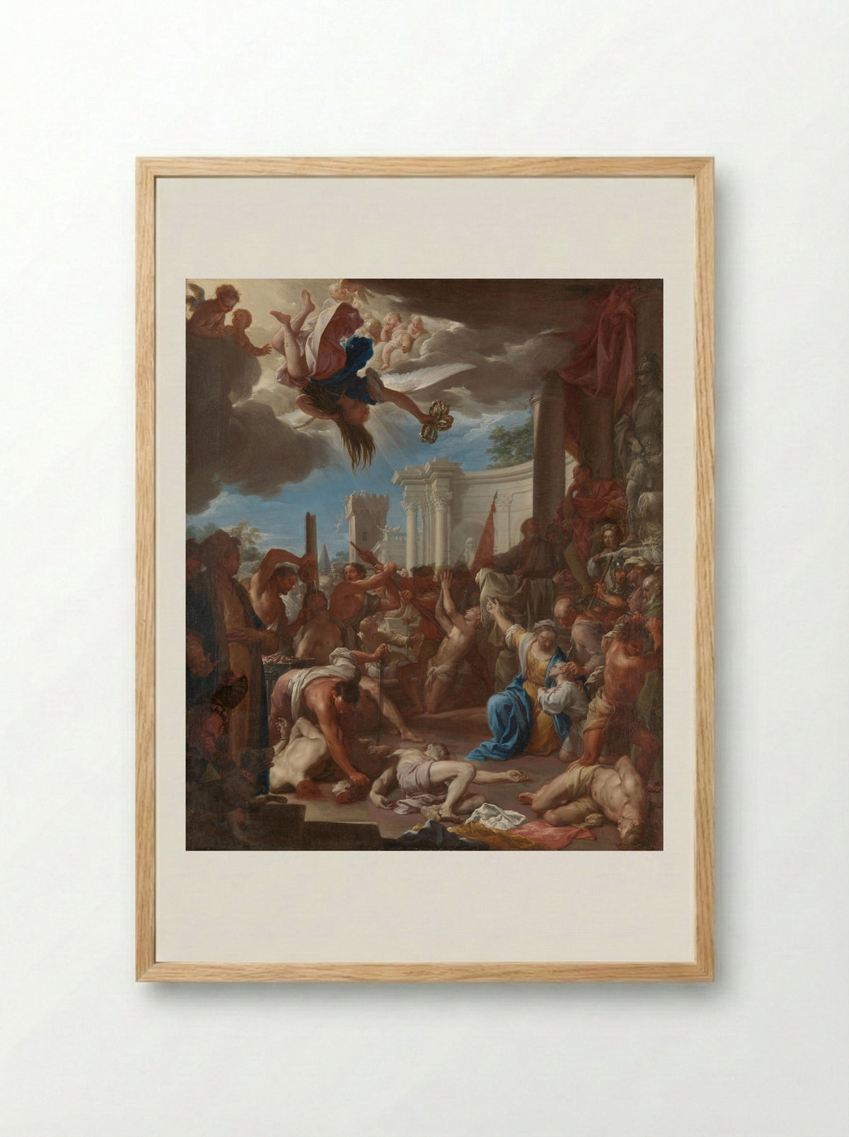 The Martyrdom of the Seven Sons of Saint Felicitas - Francesco Trevisani - Framed Print Wood