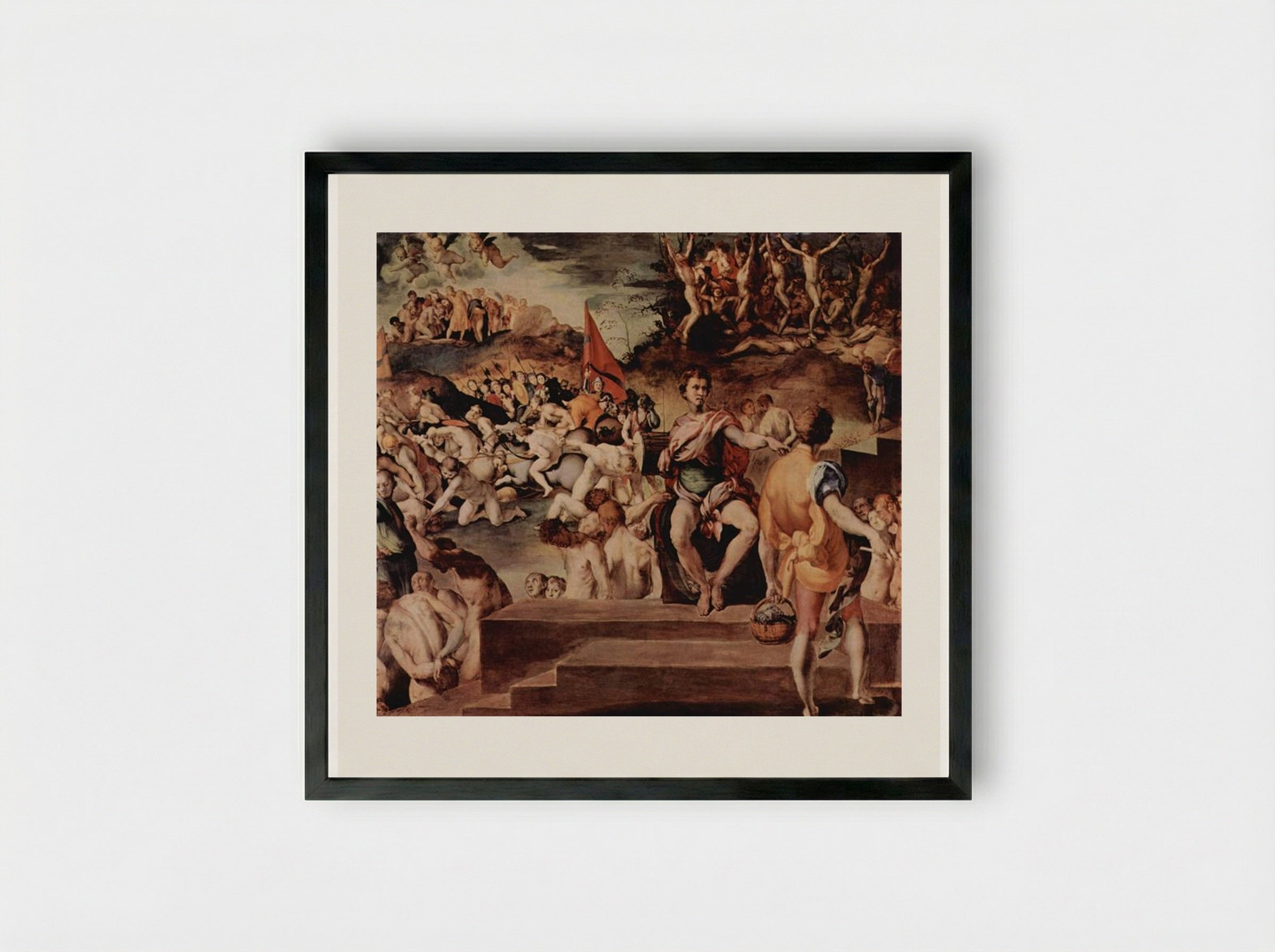 The Martyrdom of the Ten Thousand - Jacopo Pontormo - Framed Print Black