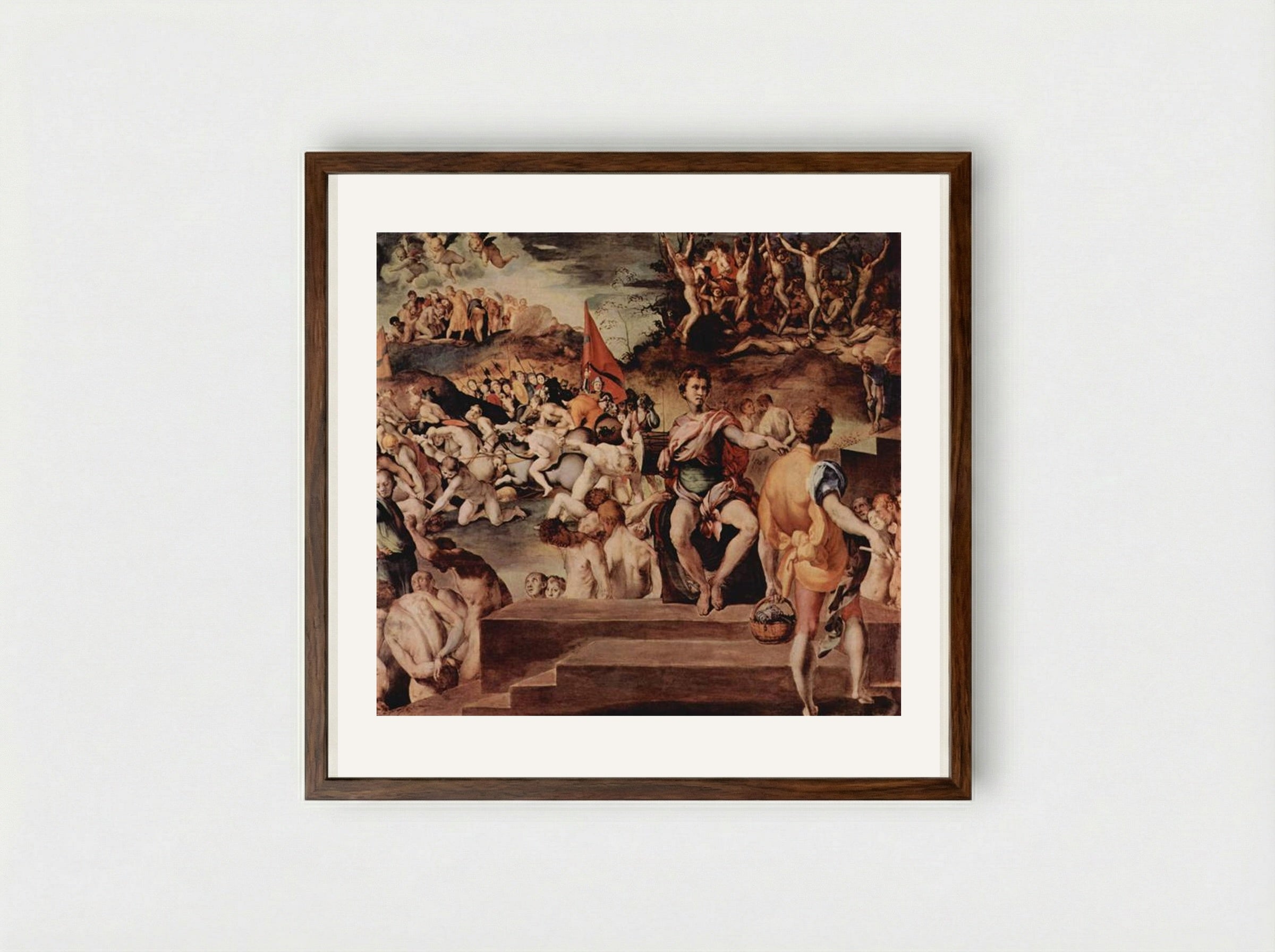 The Martyrdom of the Ten Thousand - Jacopo Pontormo - Framed Print Dark Wood