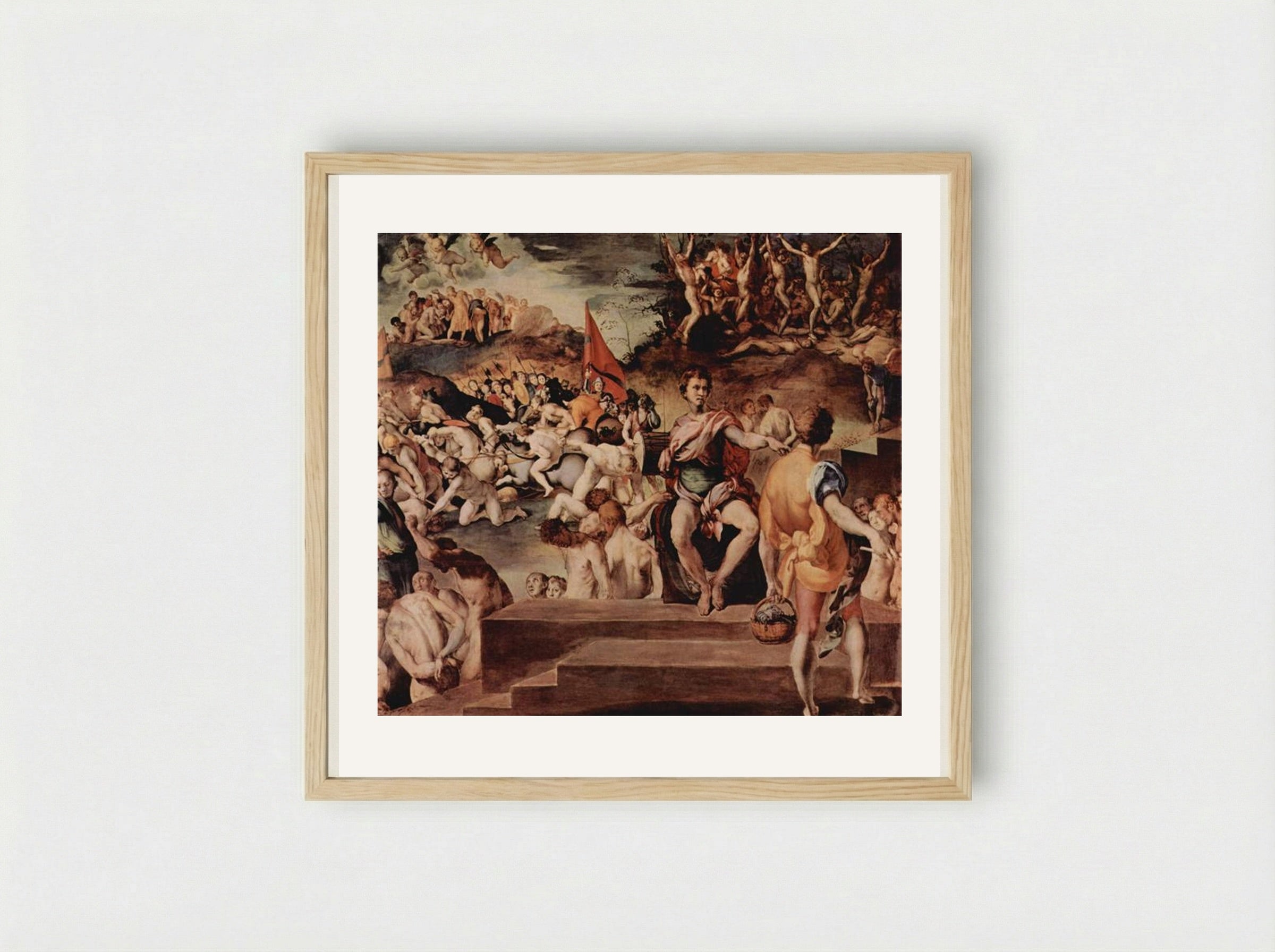 The Martyrdom of the Ten Thousand - Jacopo Pontormo - Framed Print Wood
