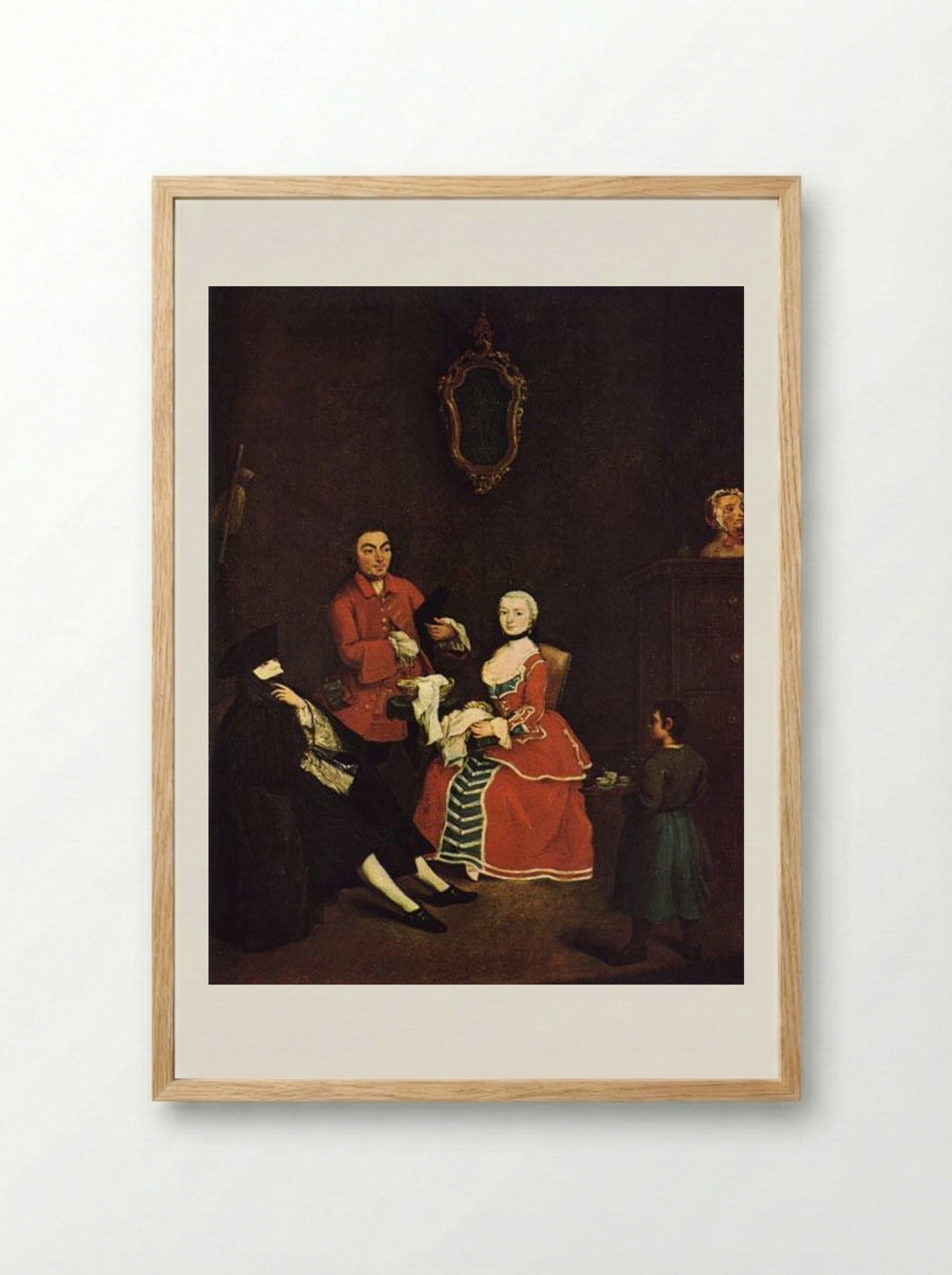 The Masked Visitor - Pietro Longhi - Framed Print Wood