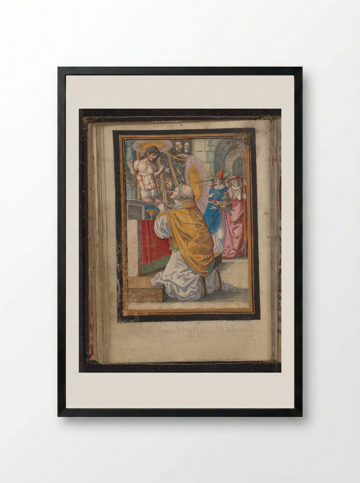 The Mass of Saint Gregory - Frans Crabbe van Espleghem - Framed Print Black